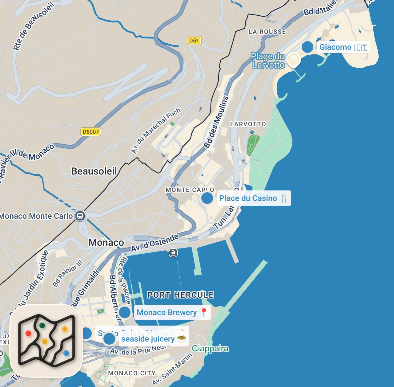 Map preview for We Spent a Day Eating in Monaco, Here’s What It Cost
