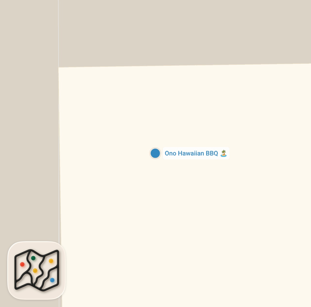 Map preview for Trying ONO Hawaiin BBQ for the first time in Anaheim, Ca