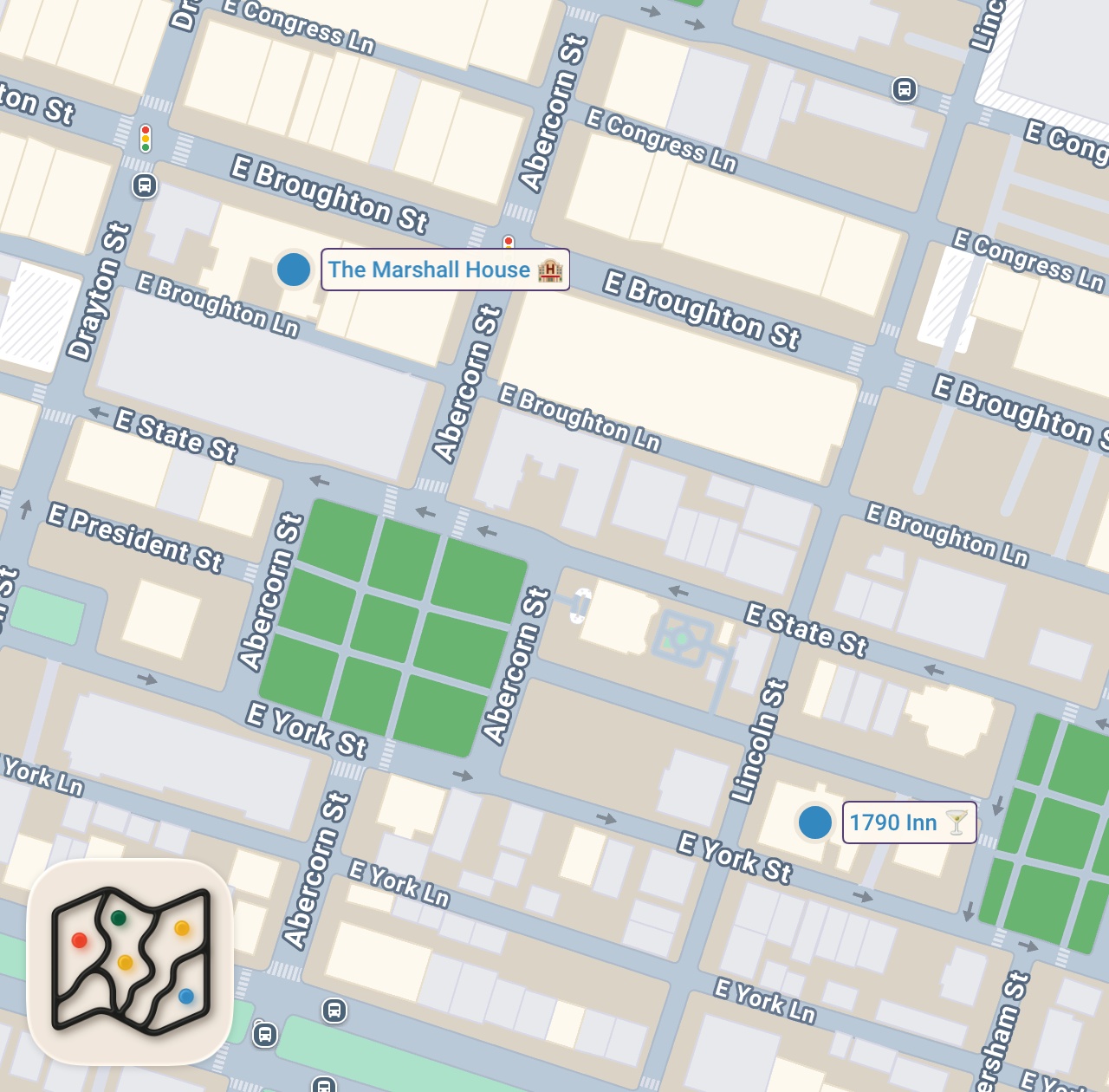 Map preview for Staying at The MOST Haunted Hotel in Savannah Georgia... (INSANE Night)