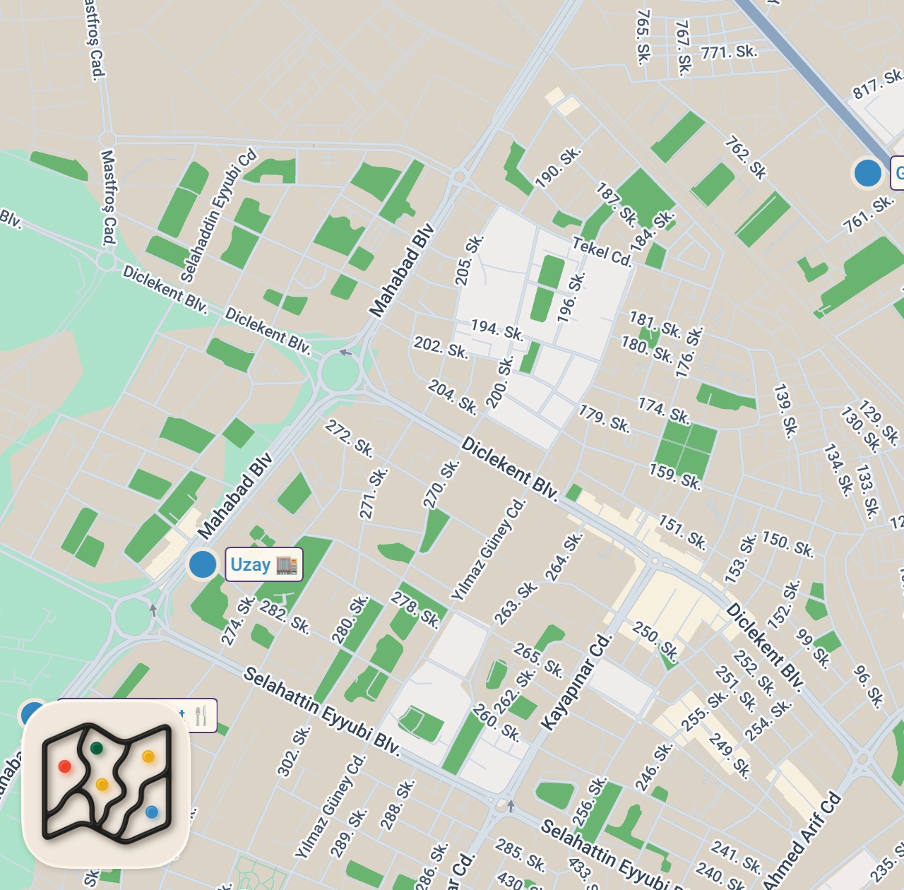 Map of 3 spots from 3 SAATTE 500 TL SERİSİ!!! DİYARBAKIR SOKAKLARI!!!