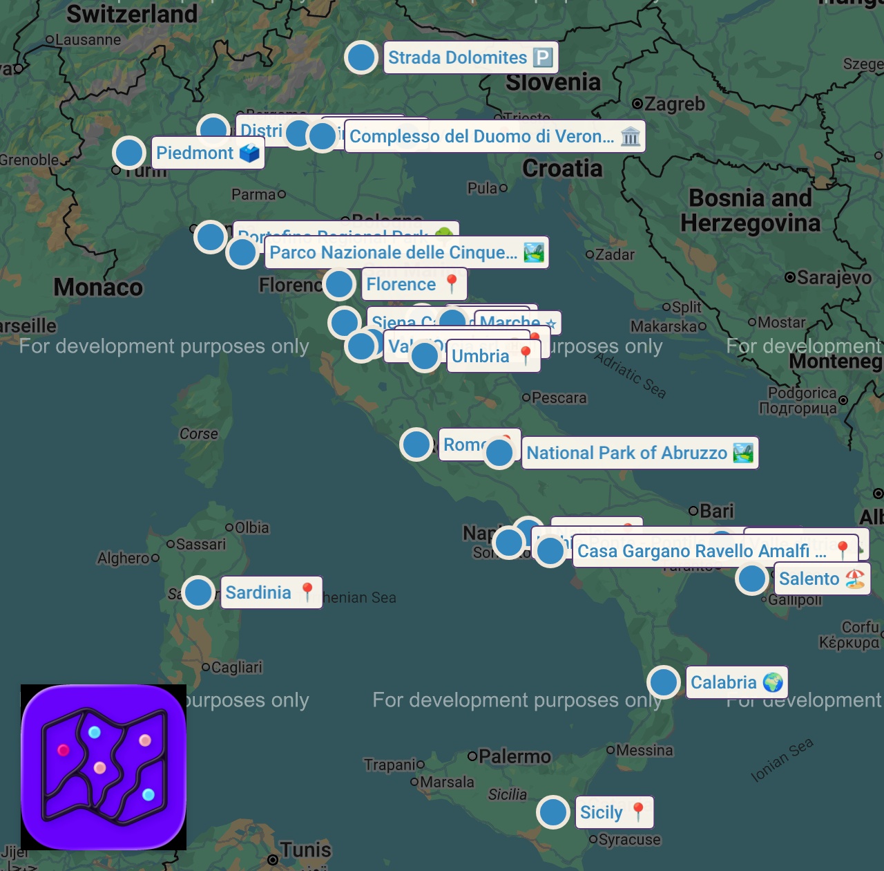 Map of 40 spots from WONDERS OF ITALY | Most Amazing Places, Villages & Fun Facts | 4K Travel Guide