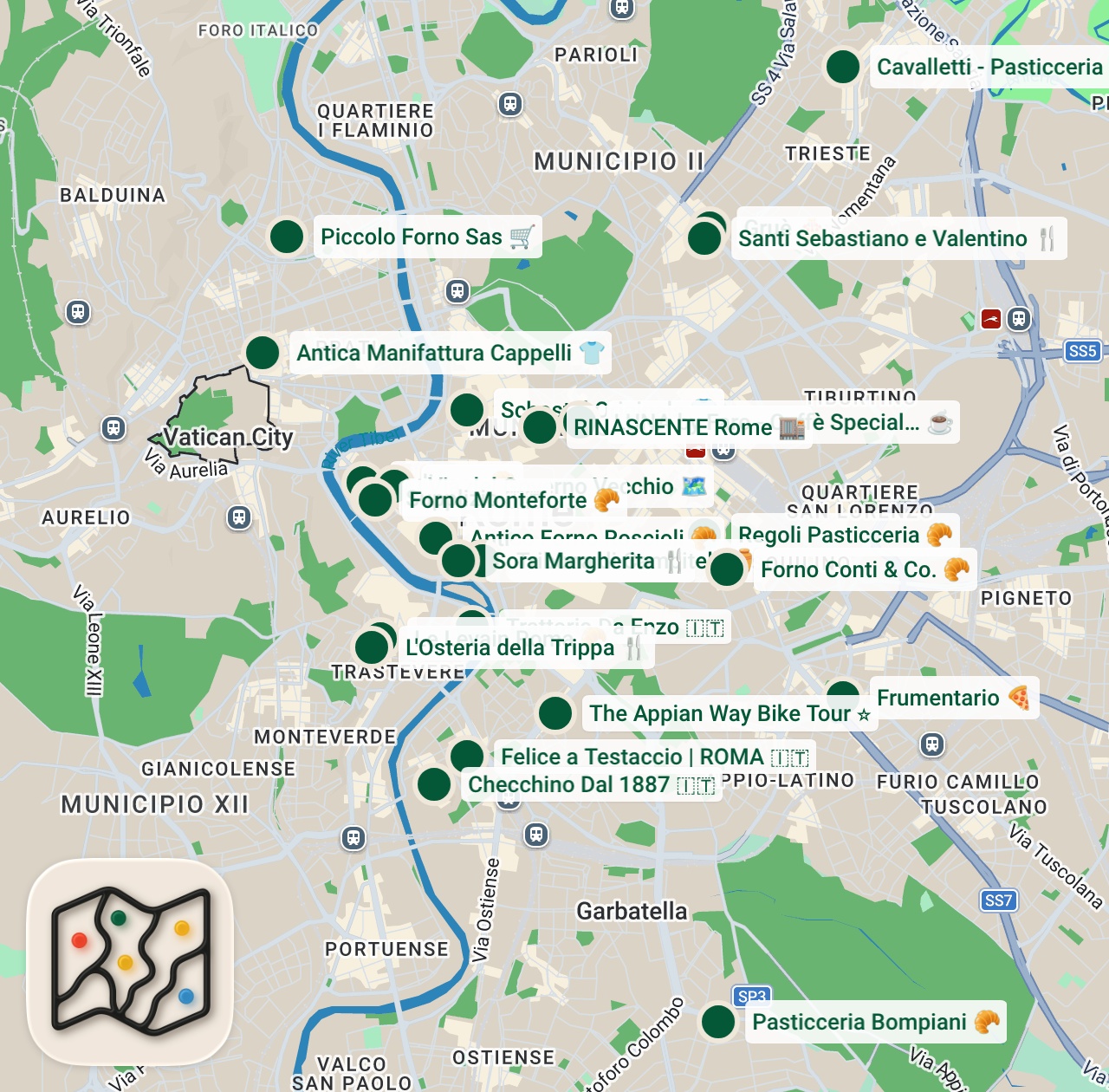 Shared map of 43 spots from New List