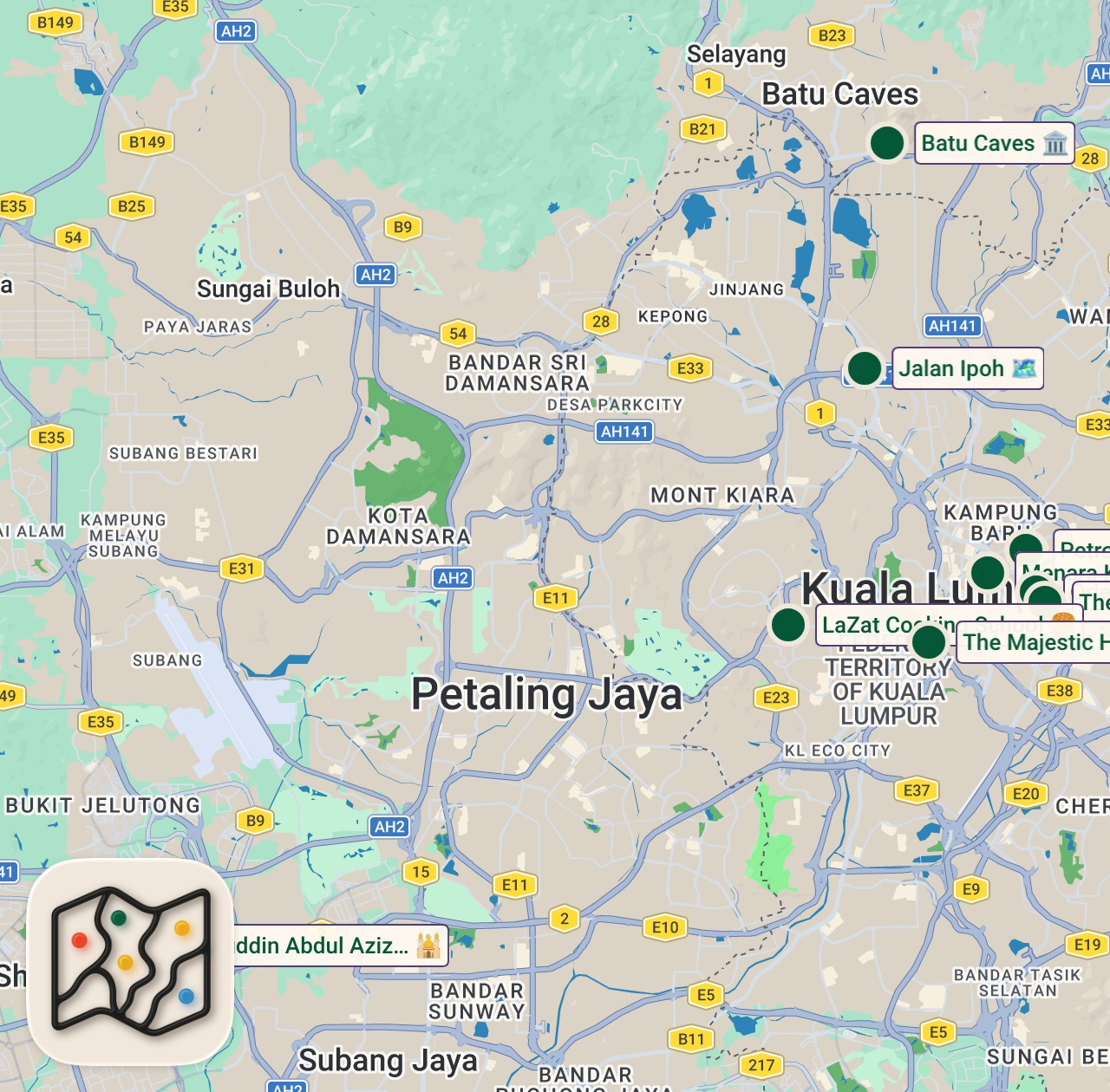 Shared map of 10 spots from your first map