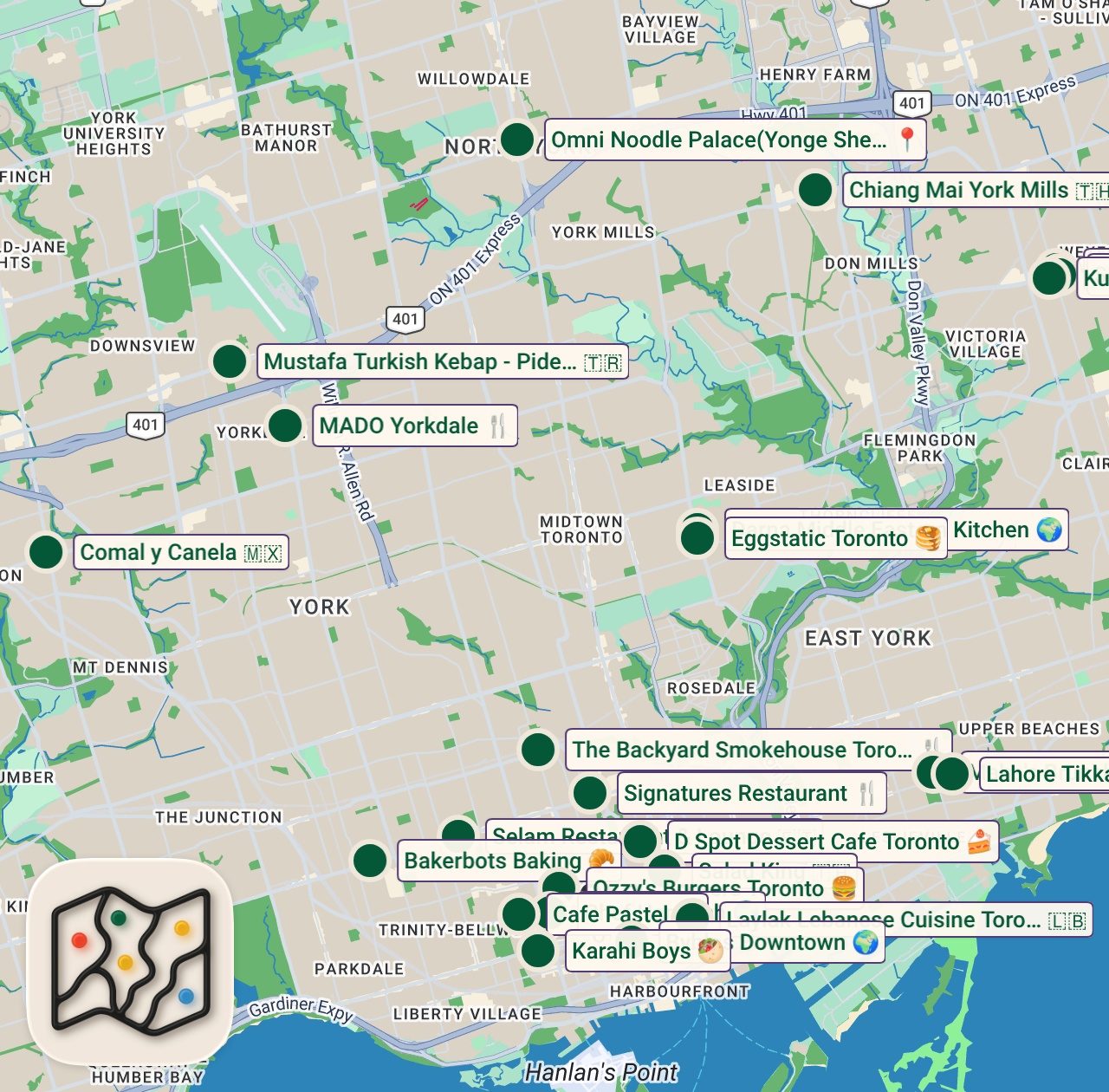 Shared map of 37 spots from UMMAHCON - TORONTO TOP HALAL SPOTS 2026