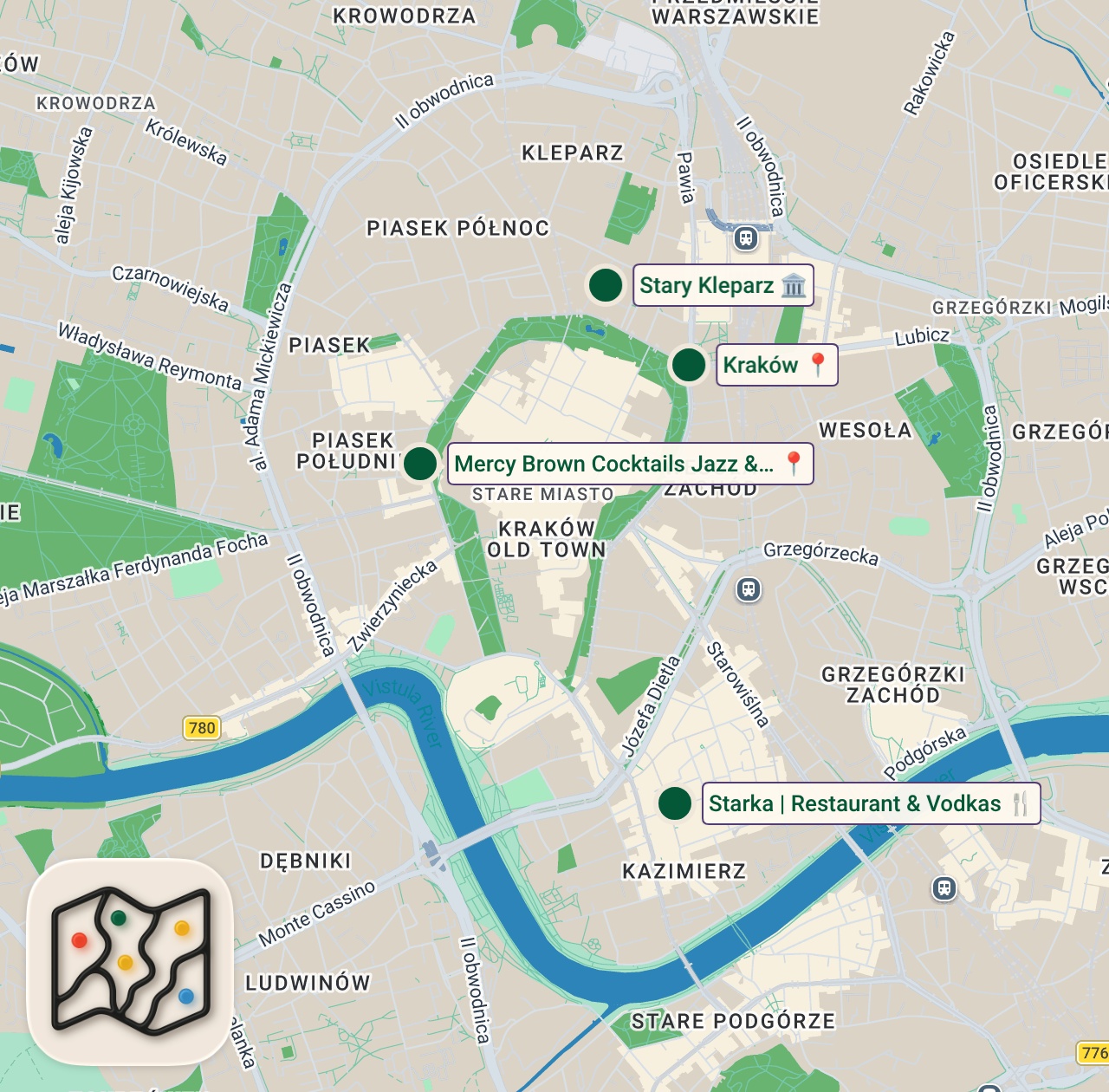 Shared map of 5 spots from ULTIMATE Polish Food Tour in Krakow Poland | Pierogi, Street Food & Hidden Speakeasy