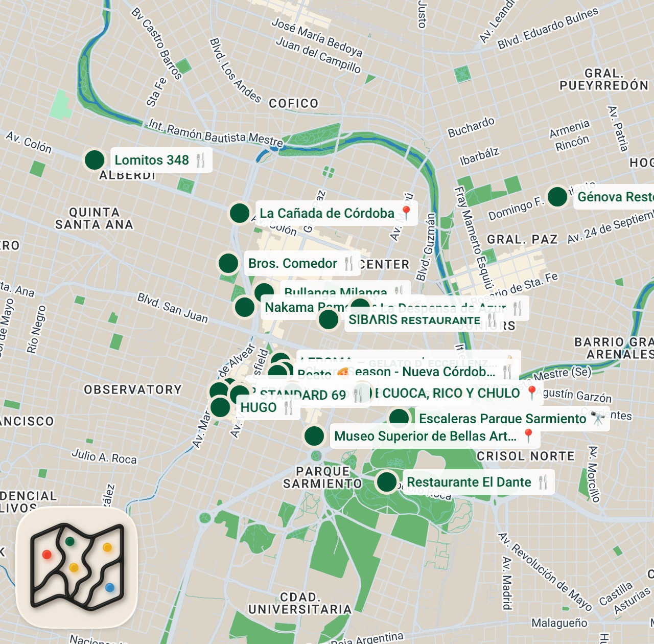 Map preview for Cordoba, Argentina - 2026 top hits 🇦🇷