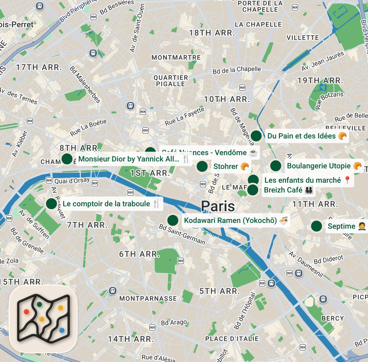 Shared map of 10 spots from your first map
