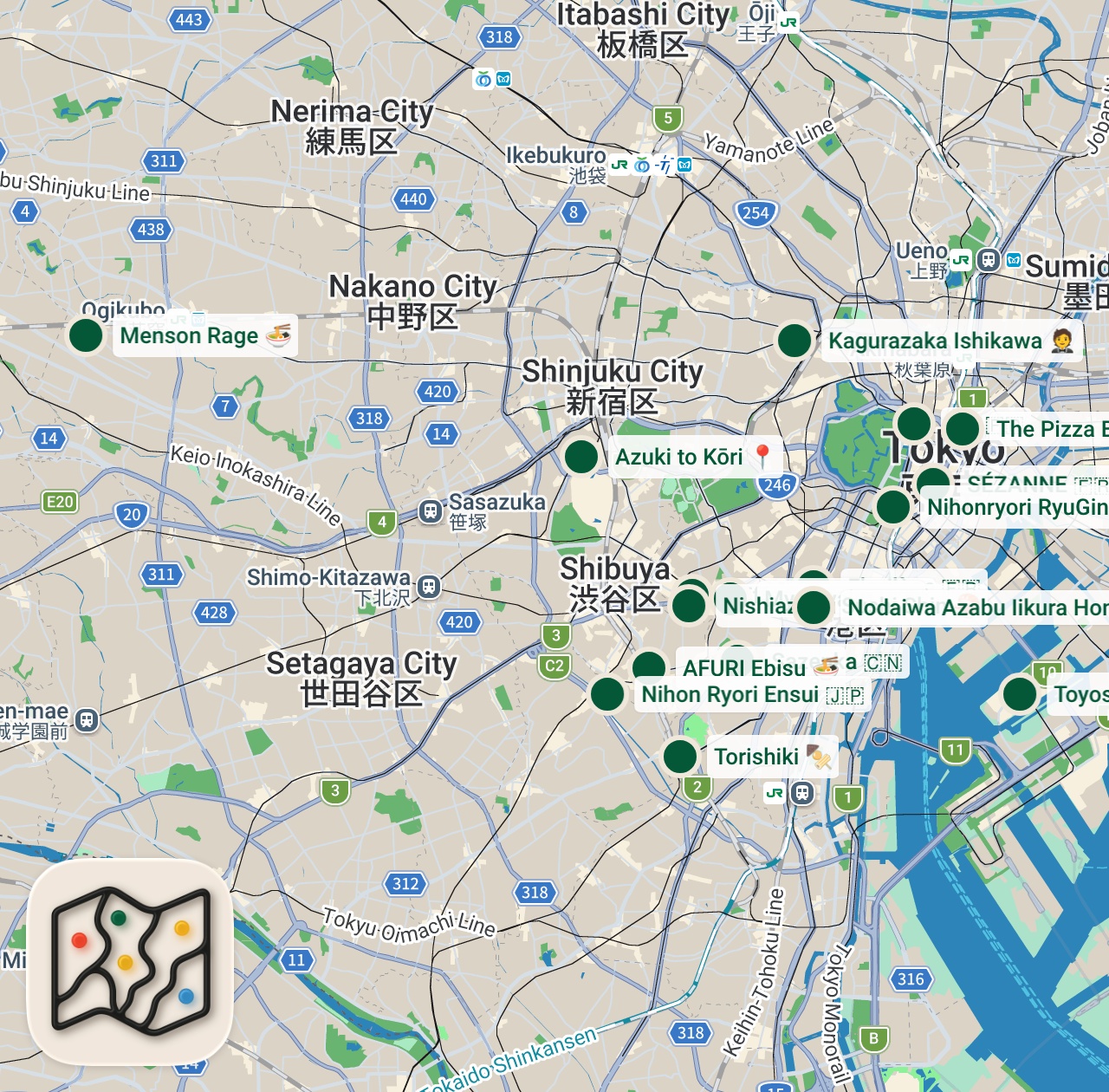 Map preview for TOKYO FINE DINING 2026