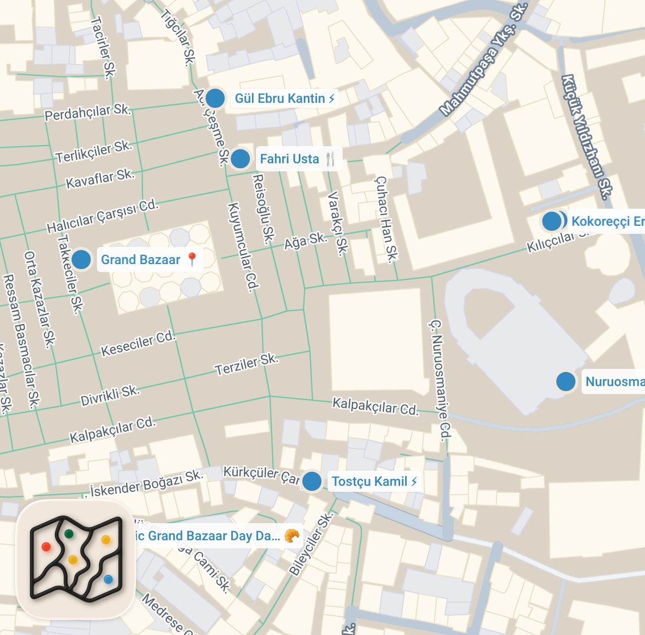 Map preview for İSTANBUL TARİHİ KAPALI ÇARŞI LEZZETLERİ! PART-1