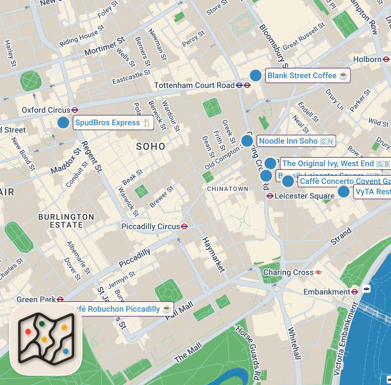 Map of I Ate London’s Most Famous Food