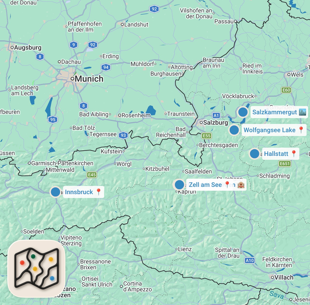 Map preview for These are the 18 Most Amazing Places to Visit in Austria 2026 🇦🇹 | Austria Travel Guide