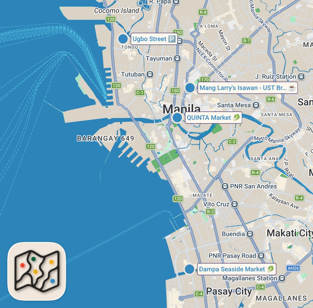 Map preview for 50 MUST TRY Filipino Street Foods in MANILA 🇵🇭 Balut + Lechon + Crispy Pata + Soup #5 & more