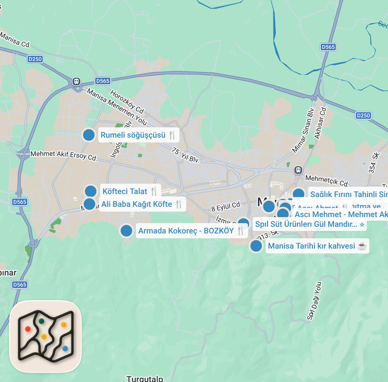 Map preview for MANİSA’DA BİR GÜNDE NE YENİR!!!