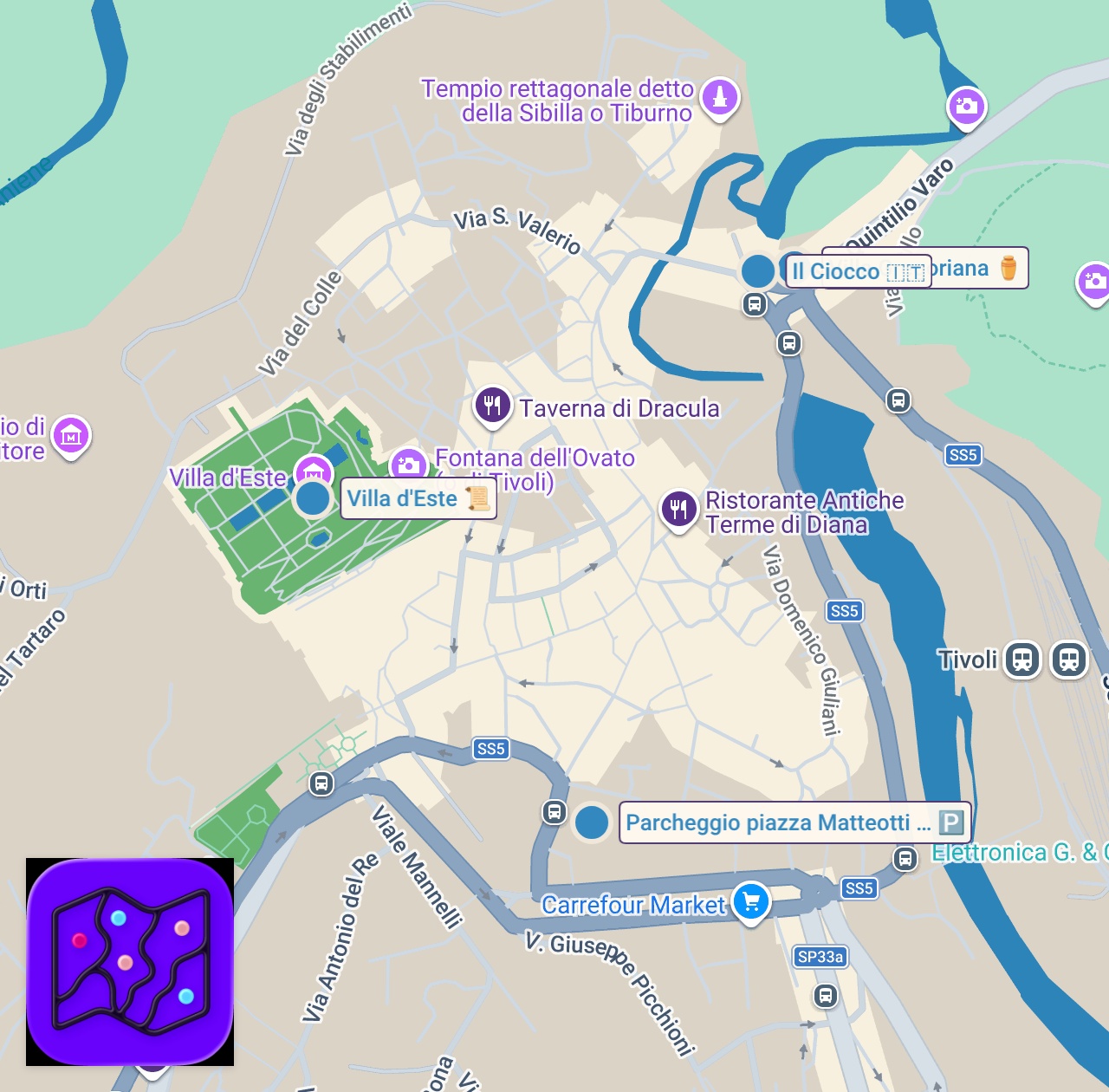 Map of 5 spots from Is THIS the Best Day Trip from Rome, Italy?