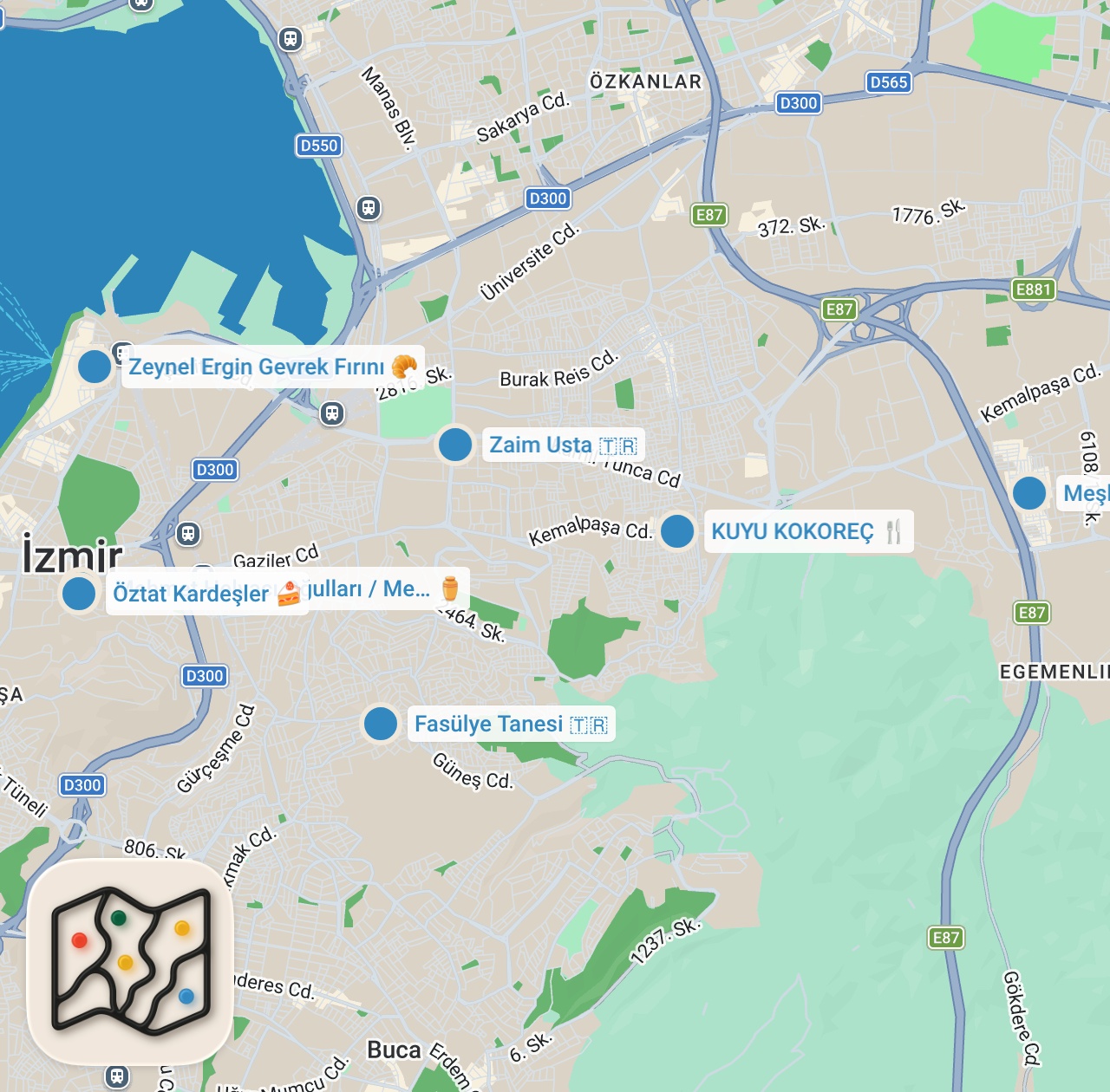 Map preview for Street food in IZMIR 🇹🇷 - UNDERGROUND ROASTED KOKOREC + Insane street food tour in Izmir Turkey