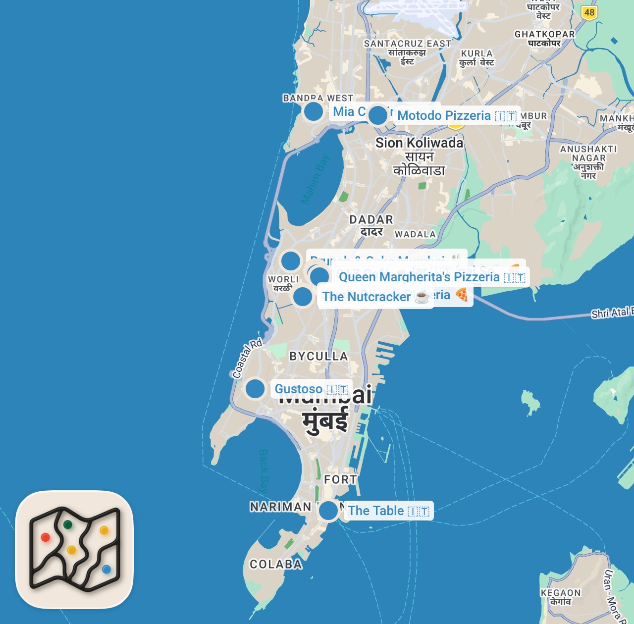 Map preview for Mumbai Desserts - Finding the best TIRAMISU across authentic Italian restaurants & cafes 🇮🇹
