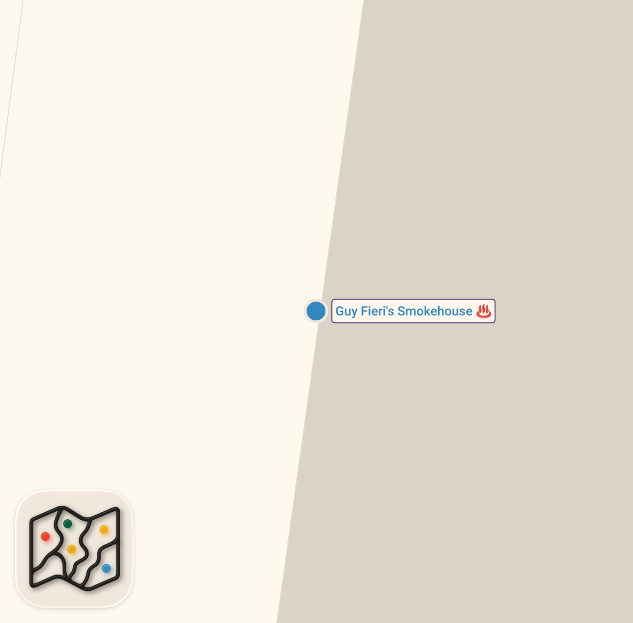 Map of 1 spots from Eating at Guy Fieri's NEW Restaurant...(This is HORRIBLE)