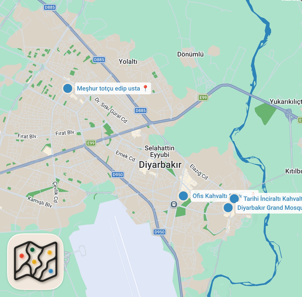 Map preview for DİYARBAKIR'IN ACAYİP LEZZETLİ KAHVALTILARI!