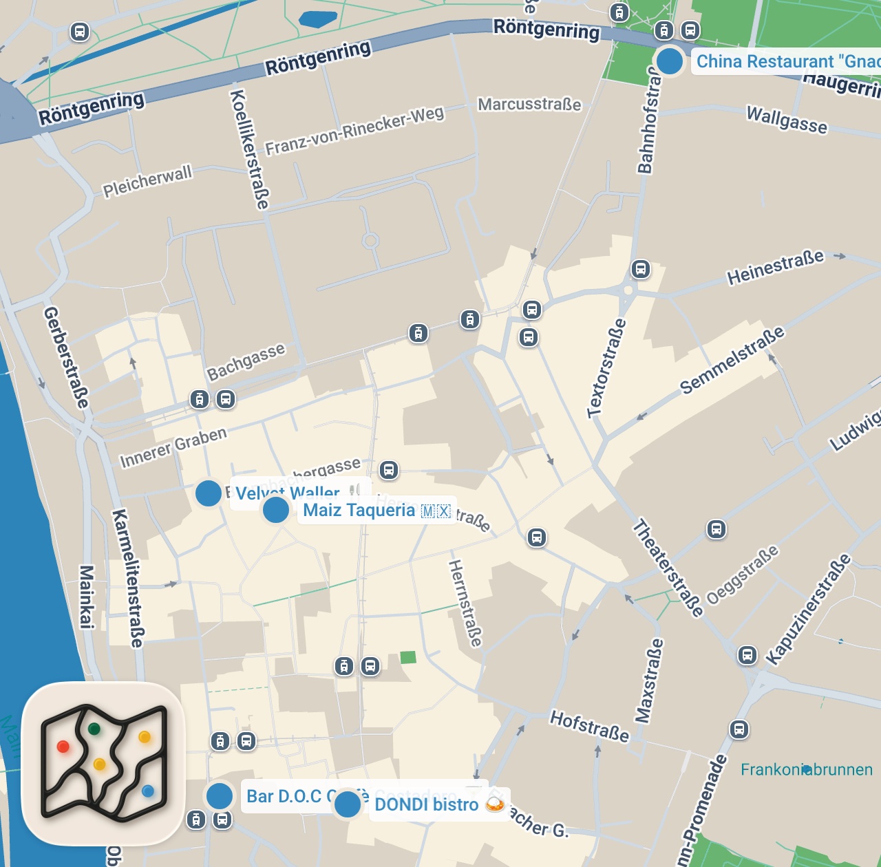 Map preview for Dieses Restaurant kennt keiner in Würzburg 🤫