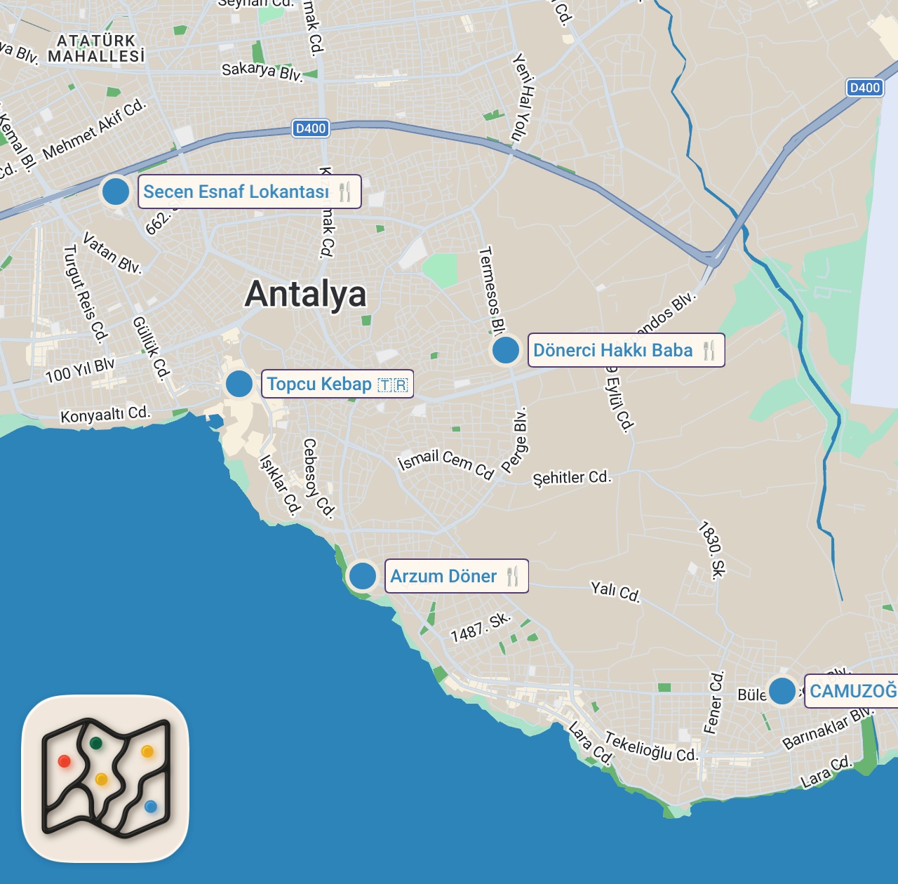 Map preview for En İyi Döneri Seçtik! | Antalya’nın Enleri Serisi-2