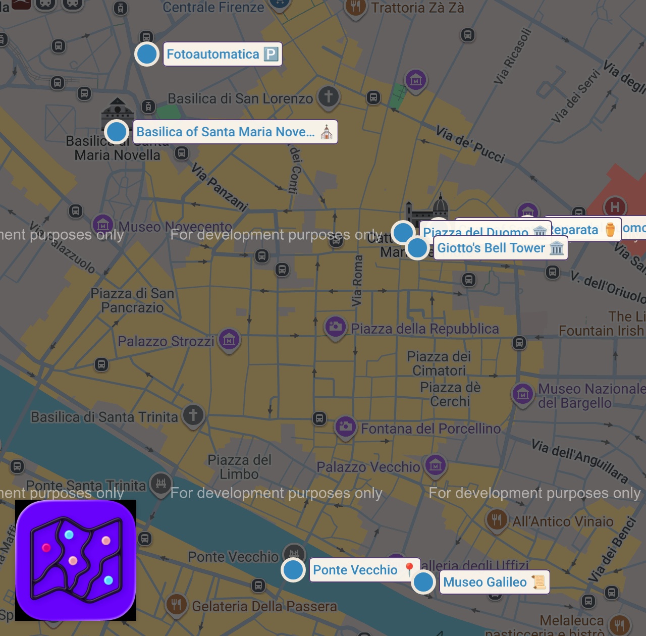 Map of 8 spots from Top Things to Do in Florence, Italy | ULTIMATE Things To Do and See Travel Guide