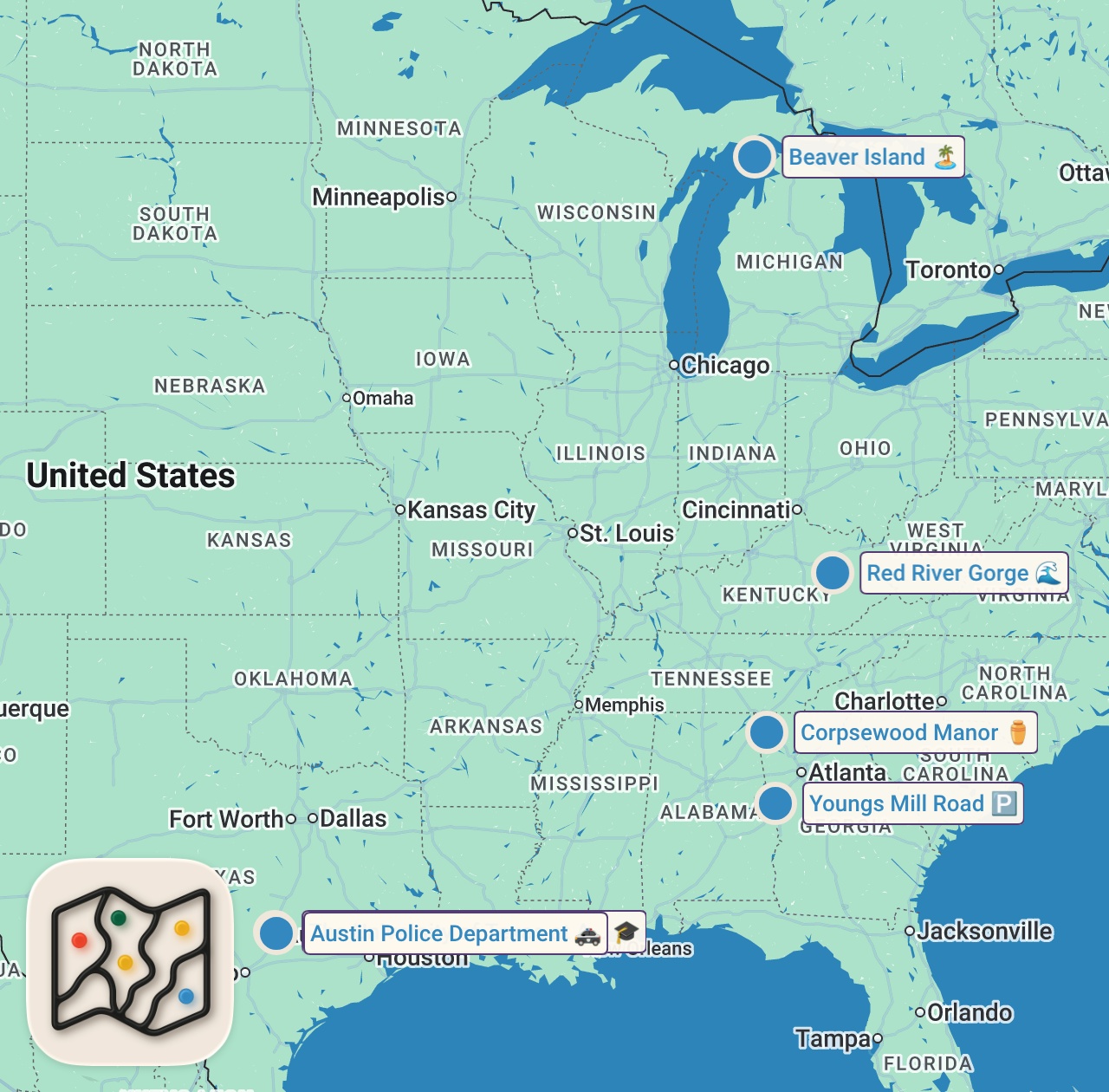 Map preview for Terrifying Ghosts and Apparitions | These Woods Are Haunted | Travel Channel