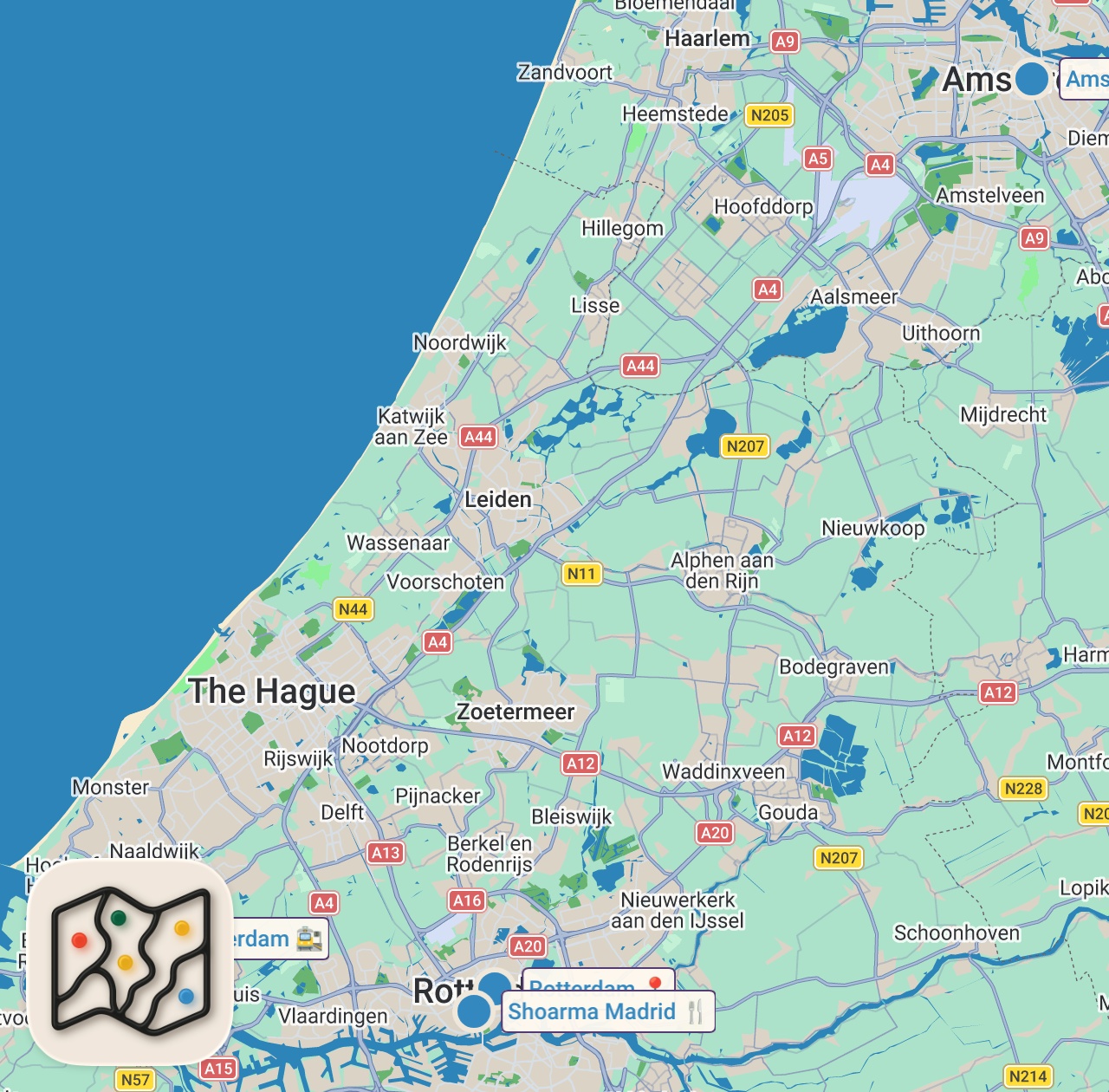 Map of 4 spots from Waarom heel Europa afhankelijk is van Nederlandse kerosine