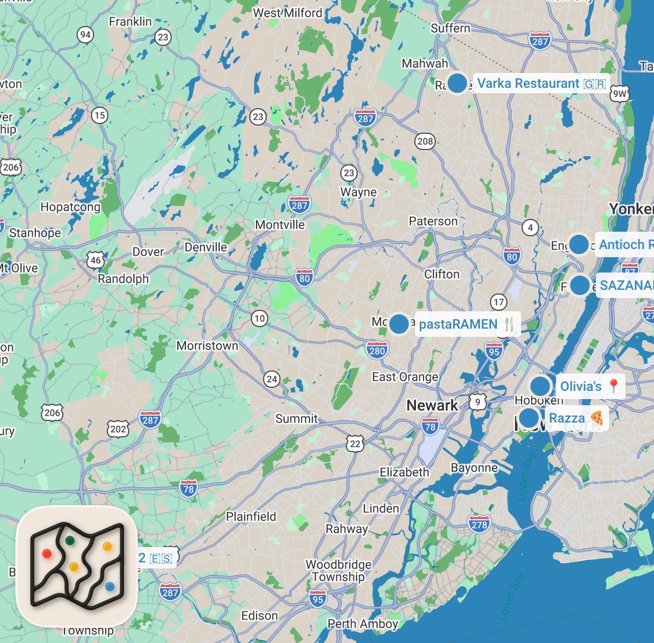 Map preview for The BEST restaurants in New Jersey