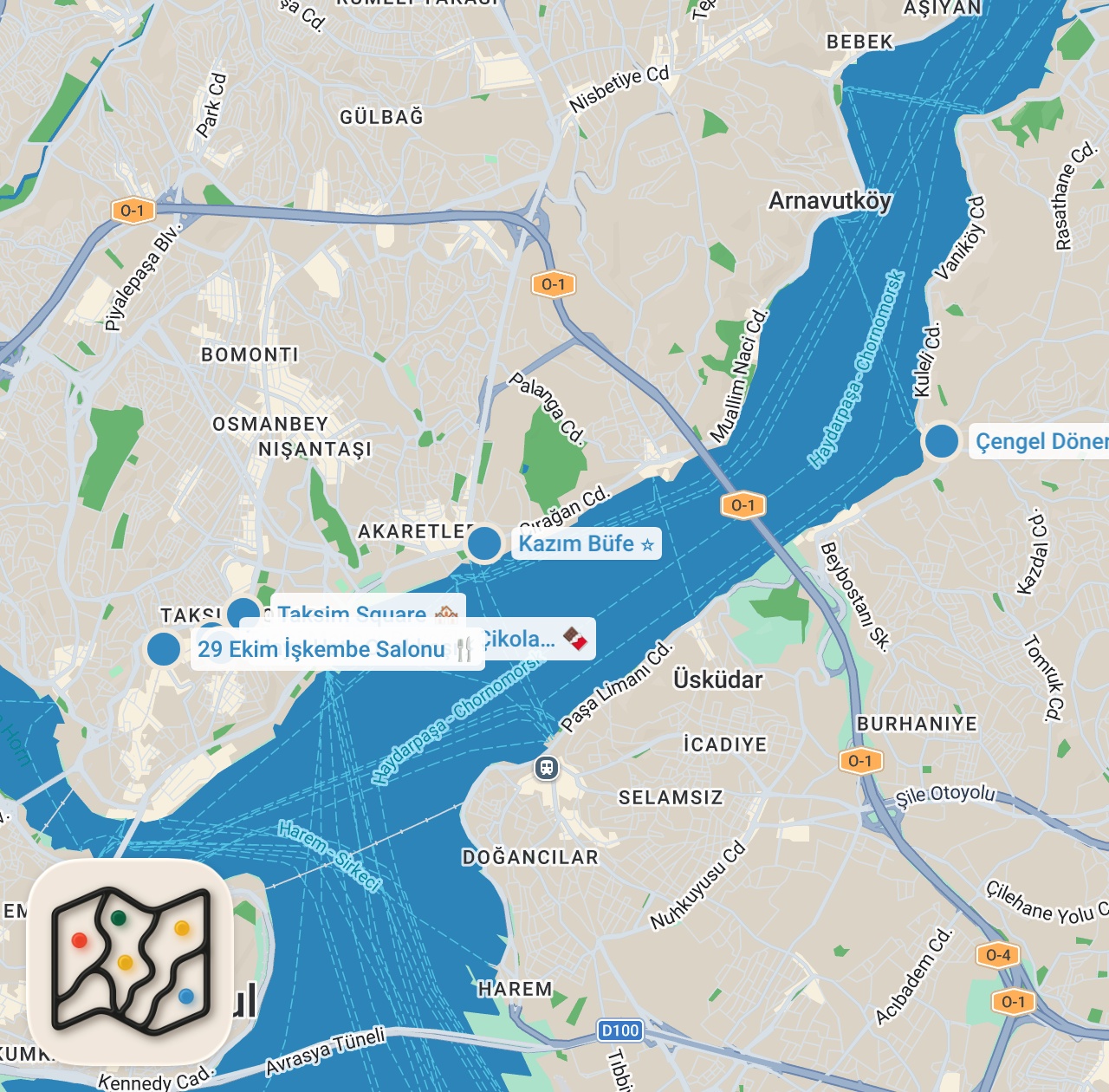 Map preview for İstanbul Gece Lezzetleri | Döner, Kebap, Ciğer Kavurma, Kelle Paça - Ayaküstü Lezzetler