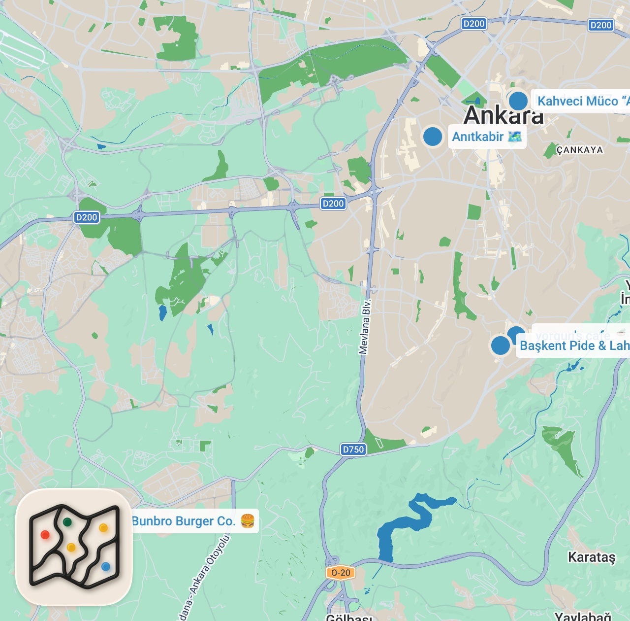 Map preview for Ankara Vlog | Ankara Döneri, Hamburger, Ciğer, Lahmacun - Ayaküstü Lezzetler