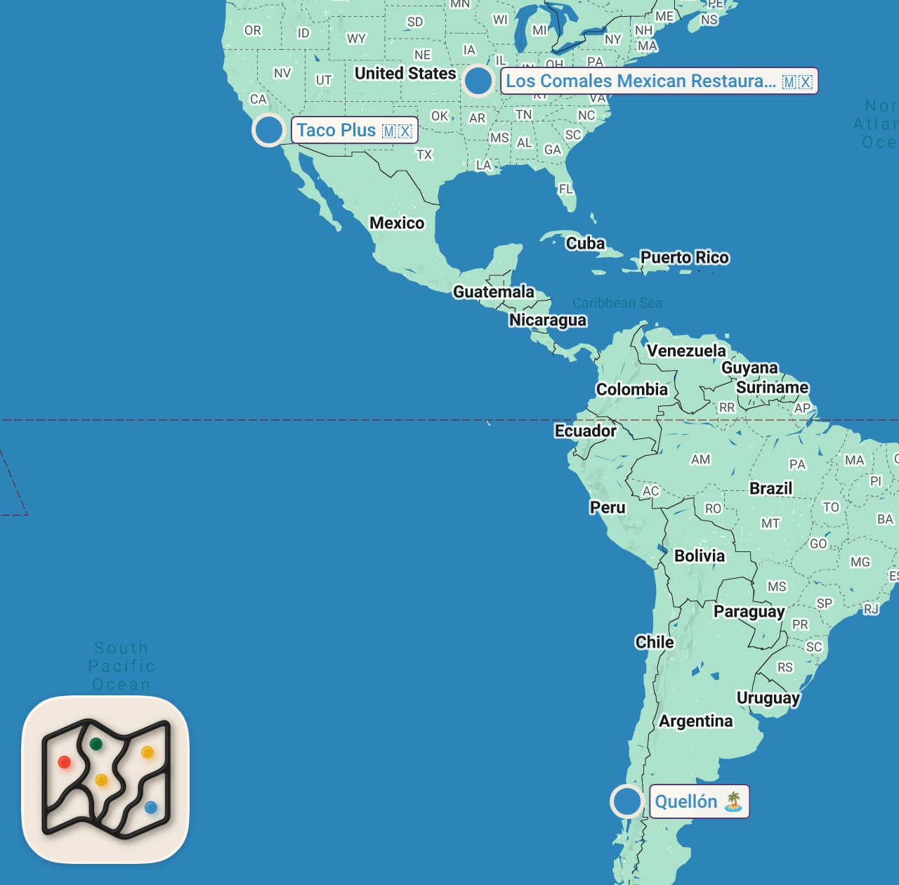 Map of 3 spots from Eating at SKETCHY Mini Marts For 24 Hours...