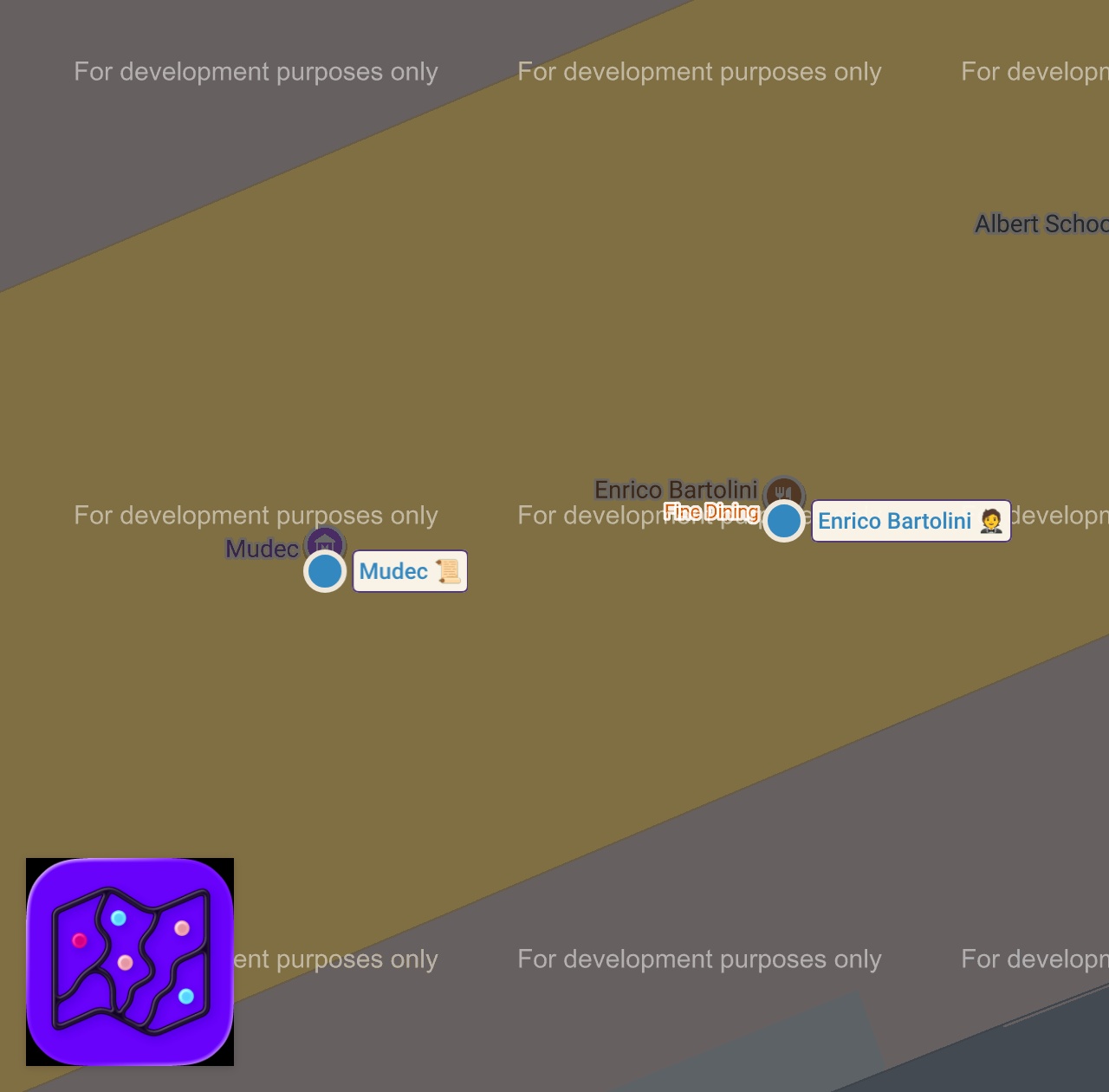 Map of 2 spots from ⭐️⭐️⭐️ QUASI 2.000 EURO per provare la cucine di ENRICO BARTOLINI AL MUDEC