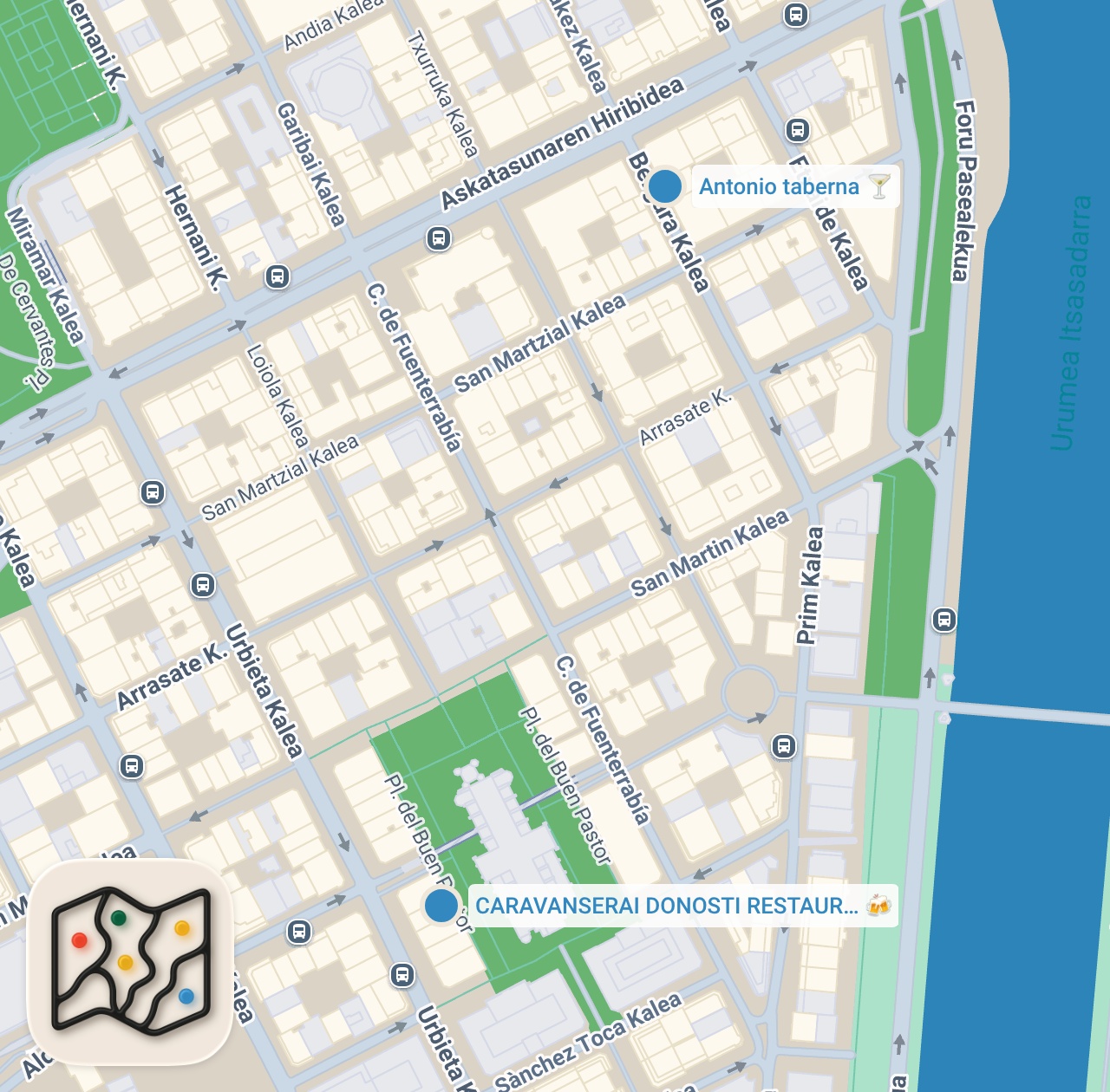 Map preview for These are the best restaurants in San Sebastián Spain part 1 #food #spain #travel #sansebastian