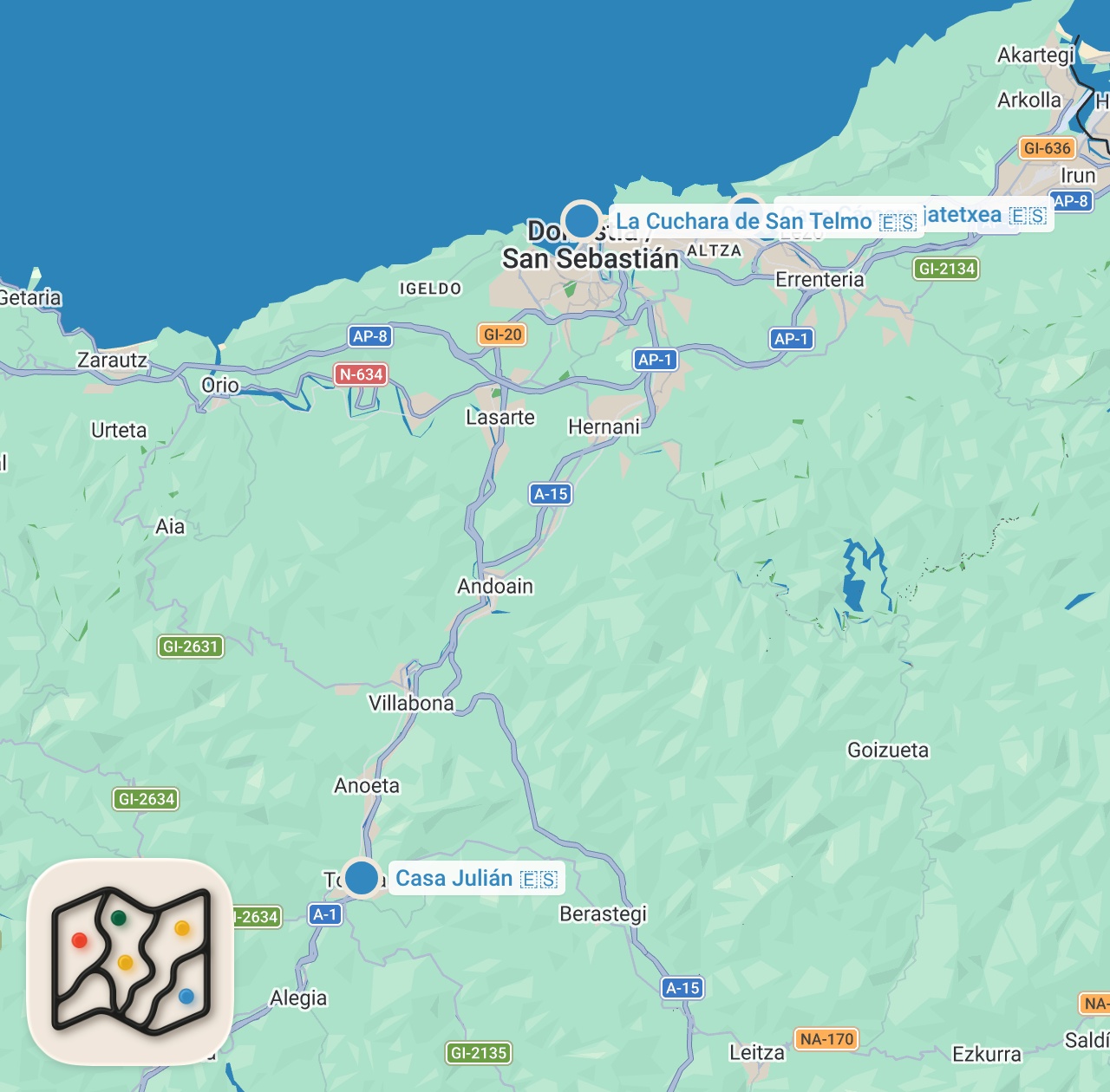Map preview for These are the best restaurants in San Sebastián Spain part 2 #spain #food #steak
