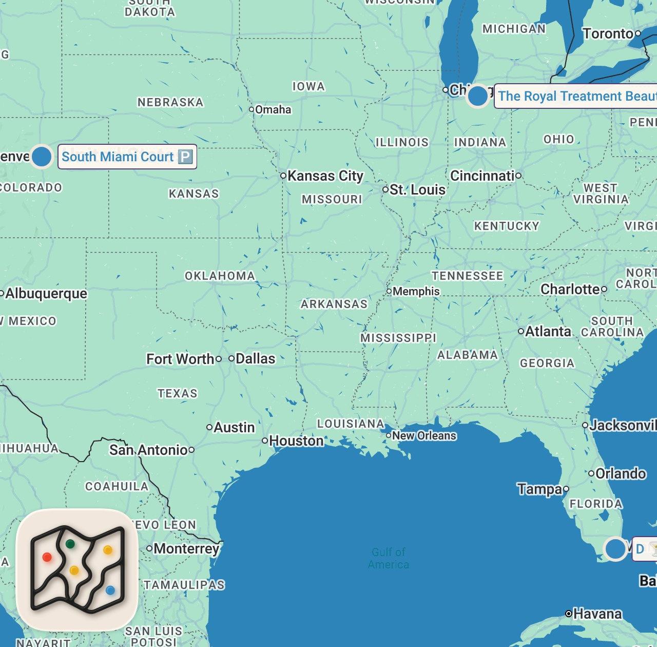 Map preview for Eating The Best Burger in Miami (Burger Competition)