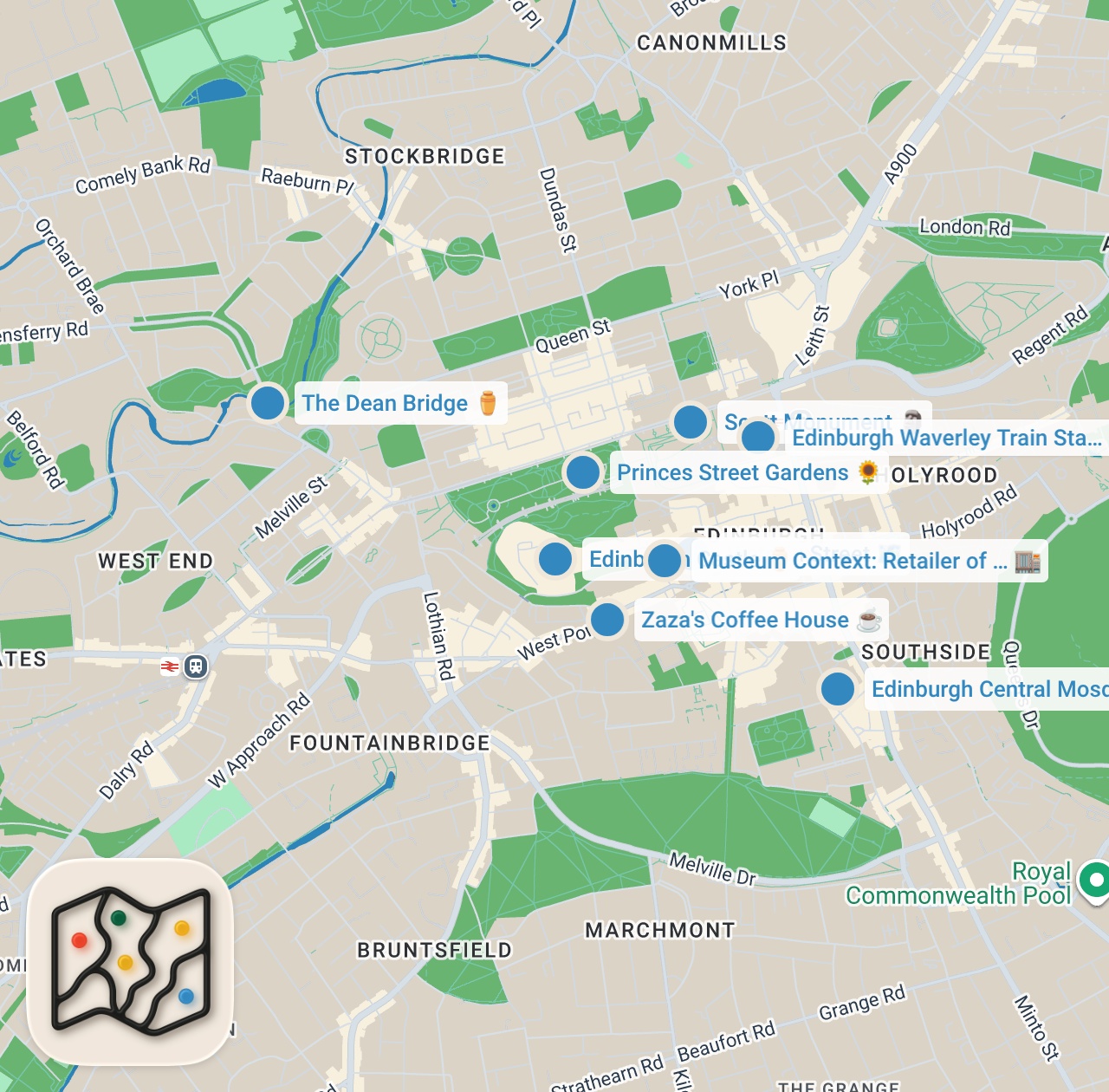 Map preview for 1st Time In Edinburgh 🏴󠁧󠁢󠁳󠁣󠁴󠁿 Scotland's PERFECT City