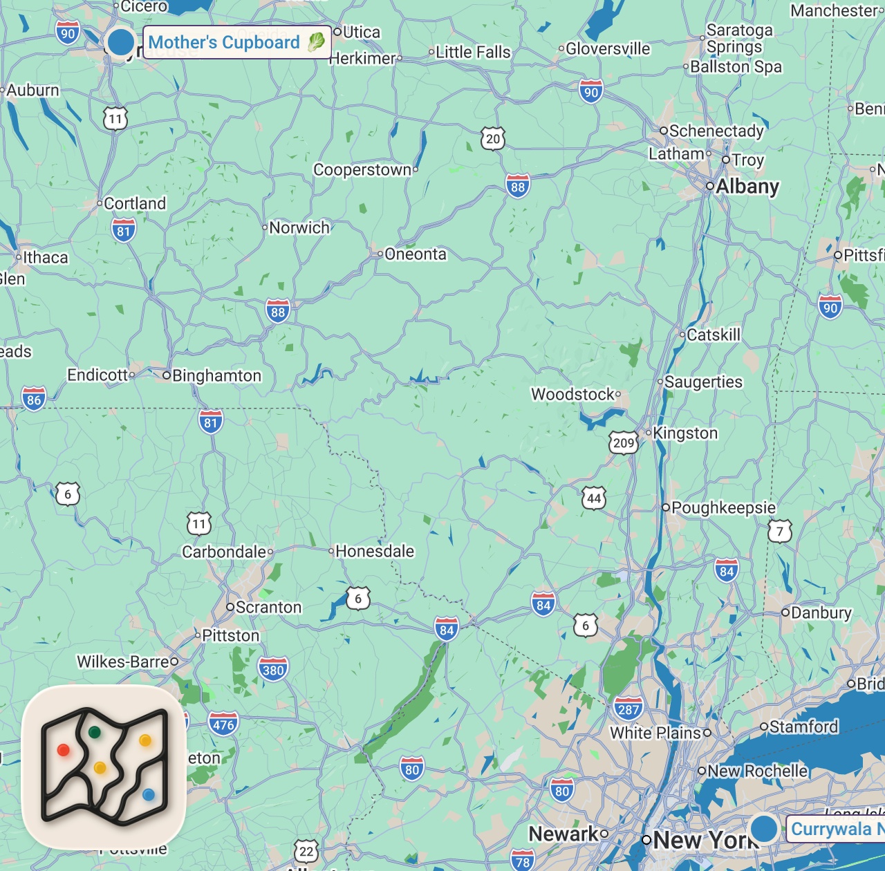 Map preview for New York Food Challenges | Man v. Food | Travel Channel
