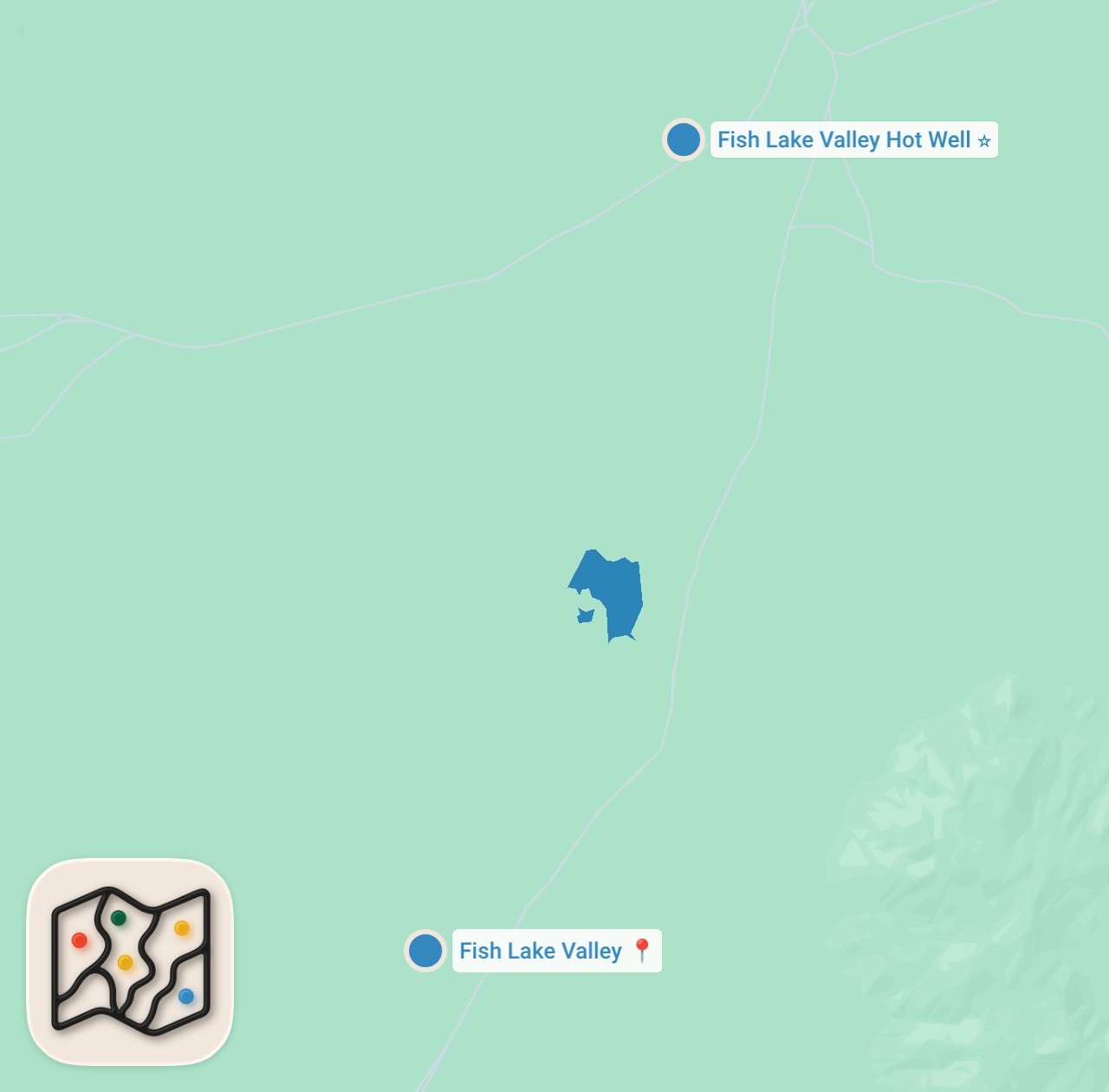 Map preview for DAY IN THE LIFE VAN LIFE ARTIST (painting by a FREE hot spring in Nevada)