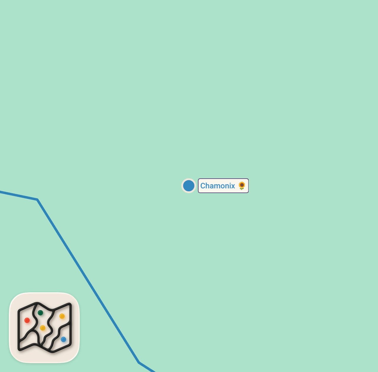 Map of 1 spots from CHAMONIX FRANCE- EXTREME SNOW SPORTS ON MT BLANC