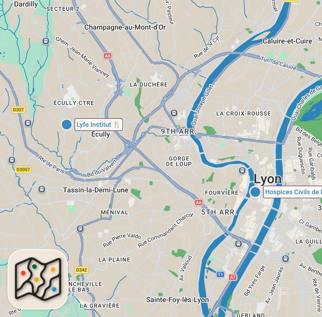 Map of 2 spots from How French Chefs Cook 3.9 Million Hospital Meals Every Year | Big Batches | Insider Food