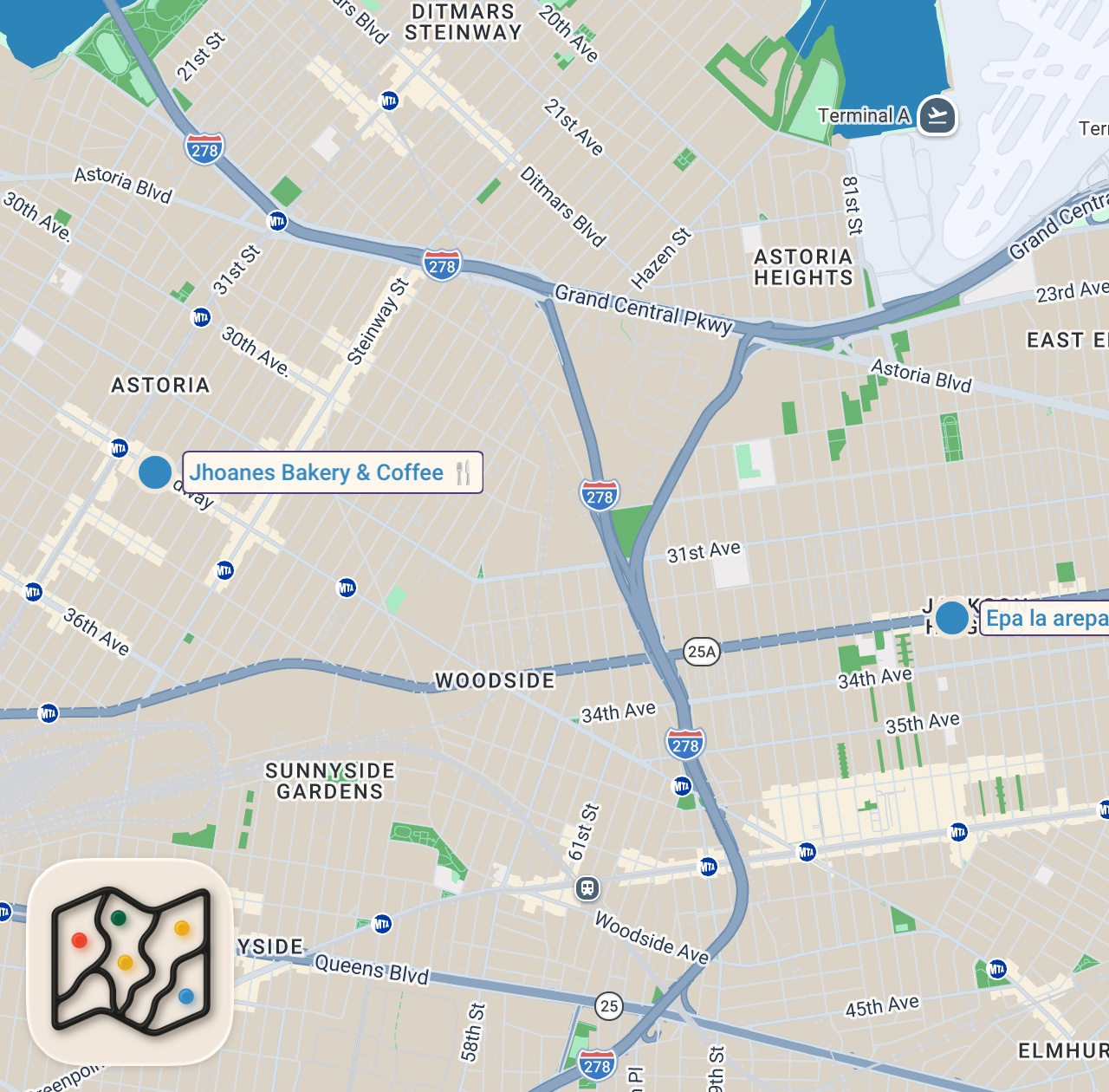 Map of 2 spots from Most Viral Bakery in NYC