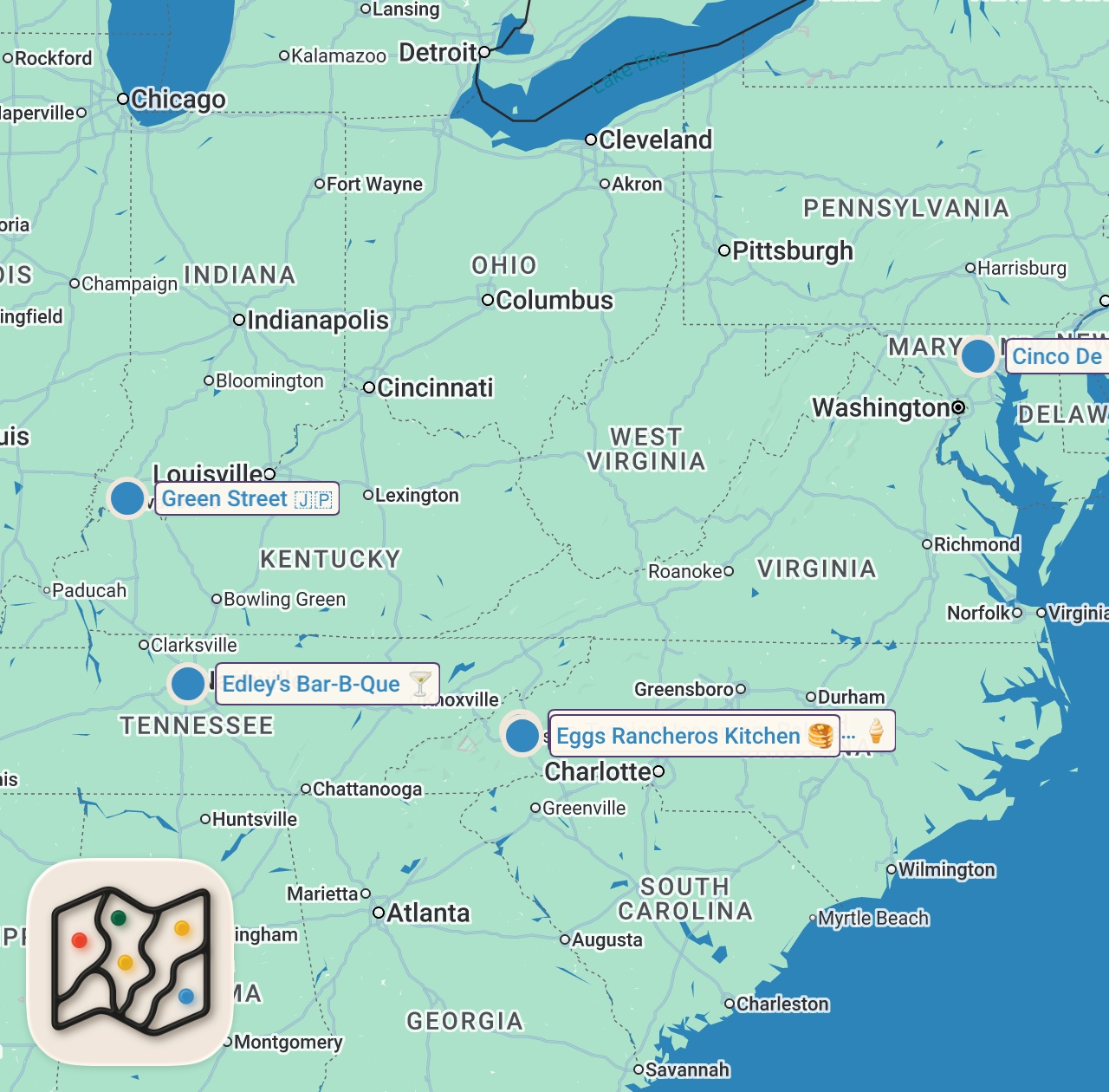 Map preview for Eating Mexican Food In The SOUTH For 24 Hours... (HIDDEN GEMS)