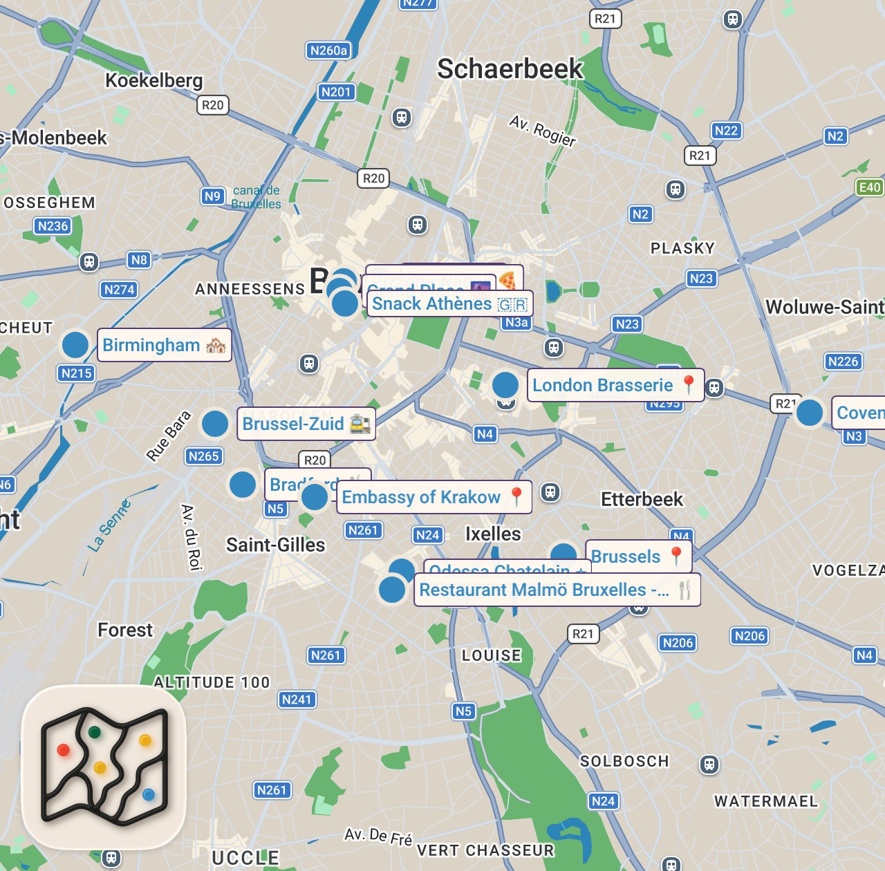 Map of 17 spots from 18 najniebezpieczniejszych miast w Europie. Co z Polską?