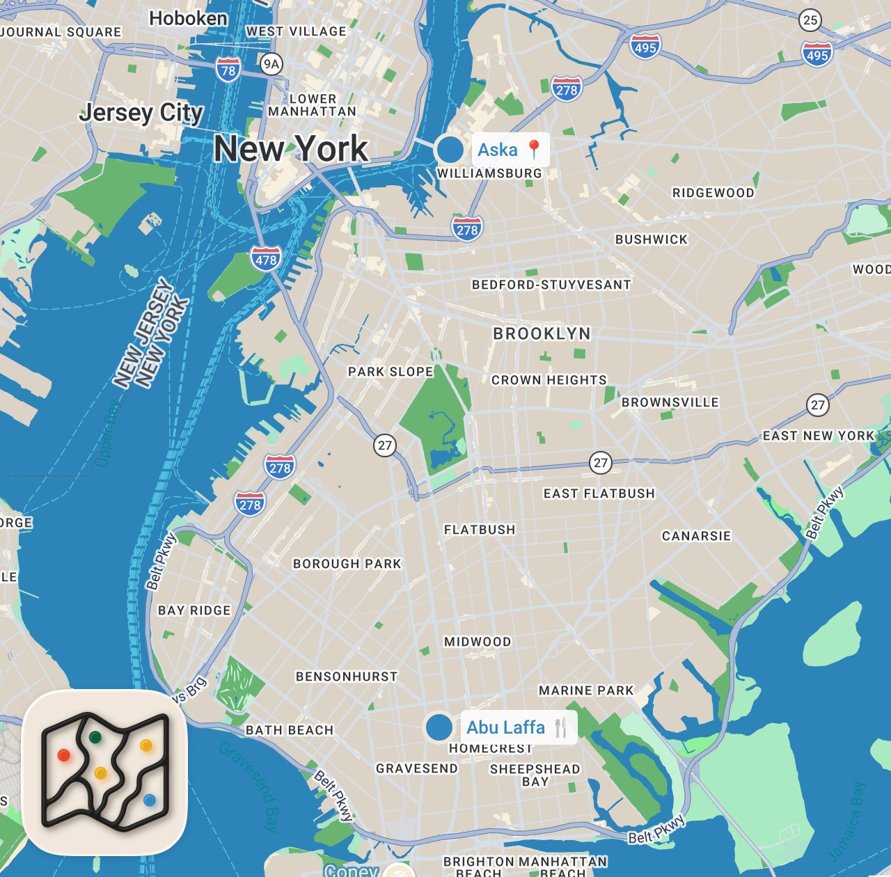 Map preview for He’s making Jerusalem-style street food in Brooklyn