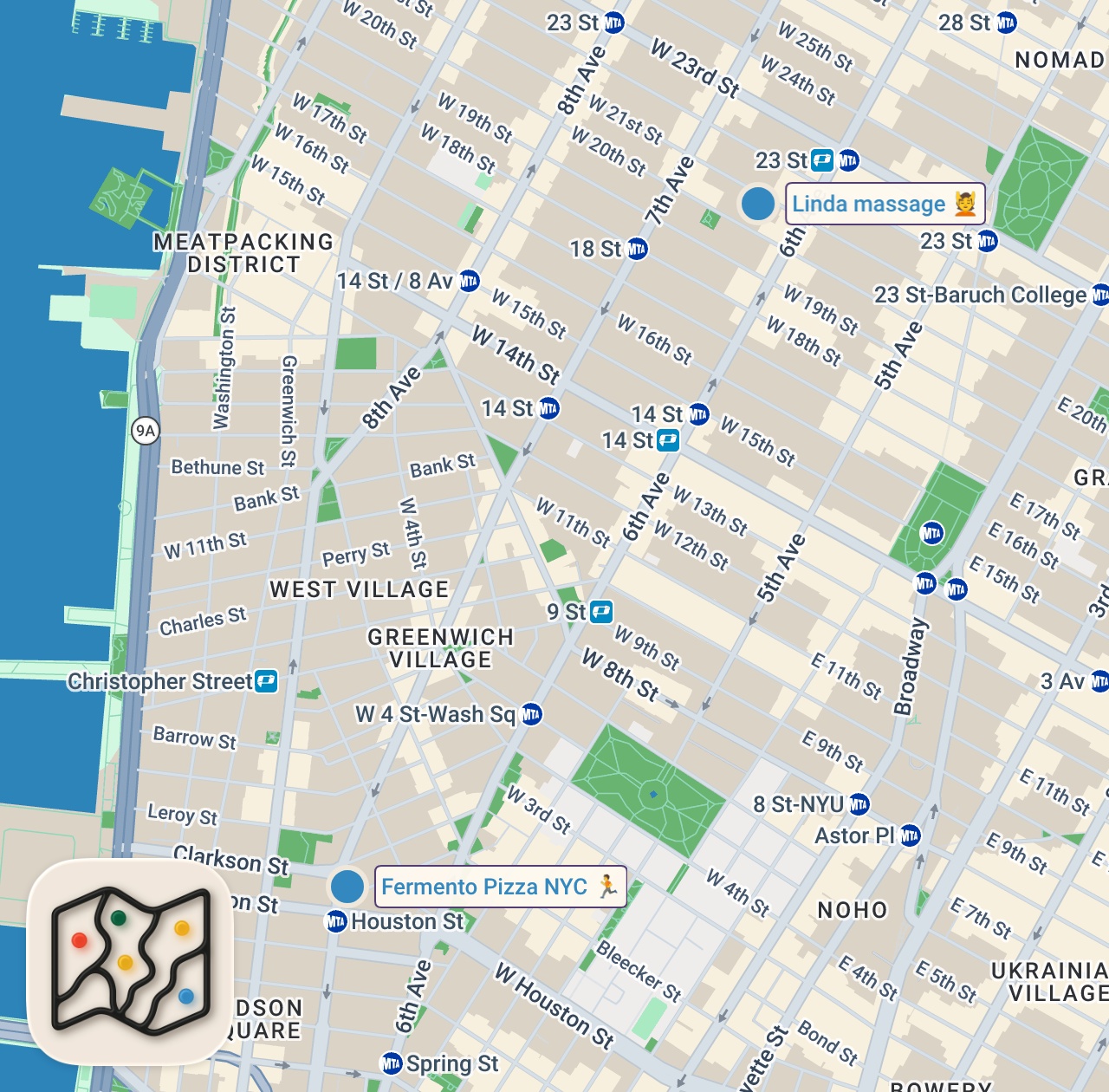 Map of 2 spots from NYC’s Best New Pizza 2026!