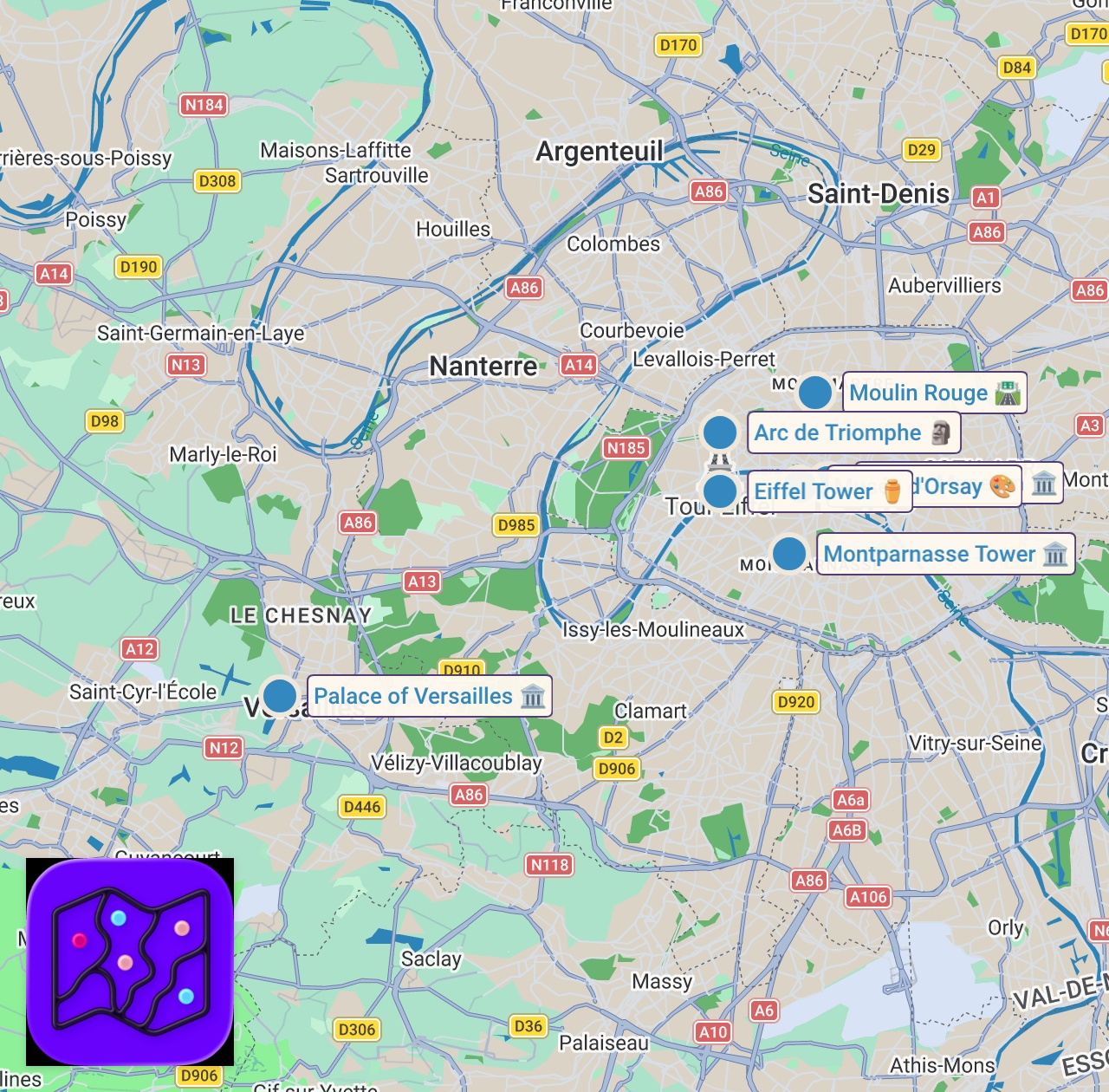 Map of 9 spots from Paris 2026 Travel Guide: Best Places to Visit & Things to Do • Tips & Expenses • Budget Tour Vlog
