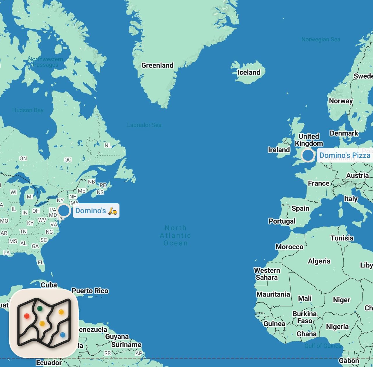 Map preview for US vs UK Domino's 2020 vs 2024 | Food Wars | Insider Food