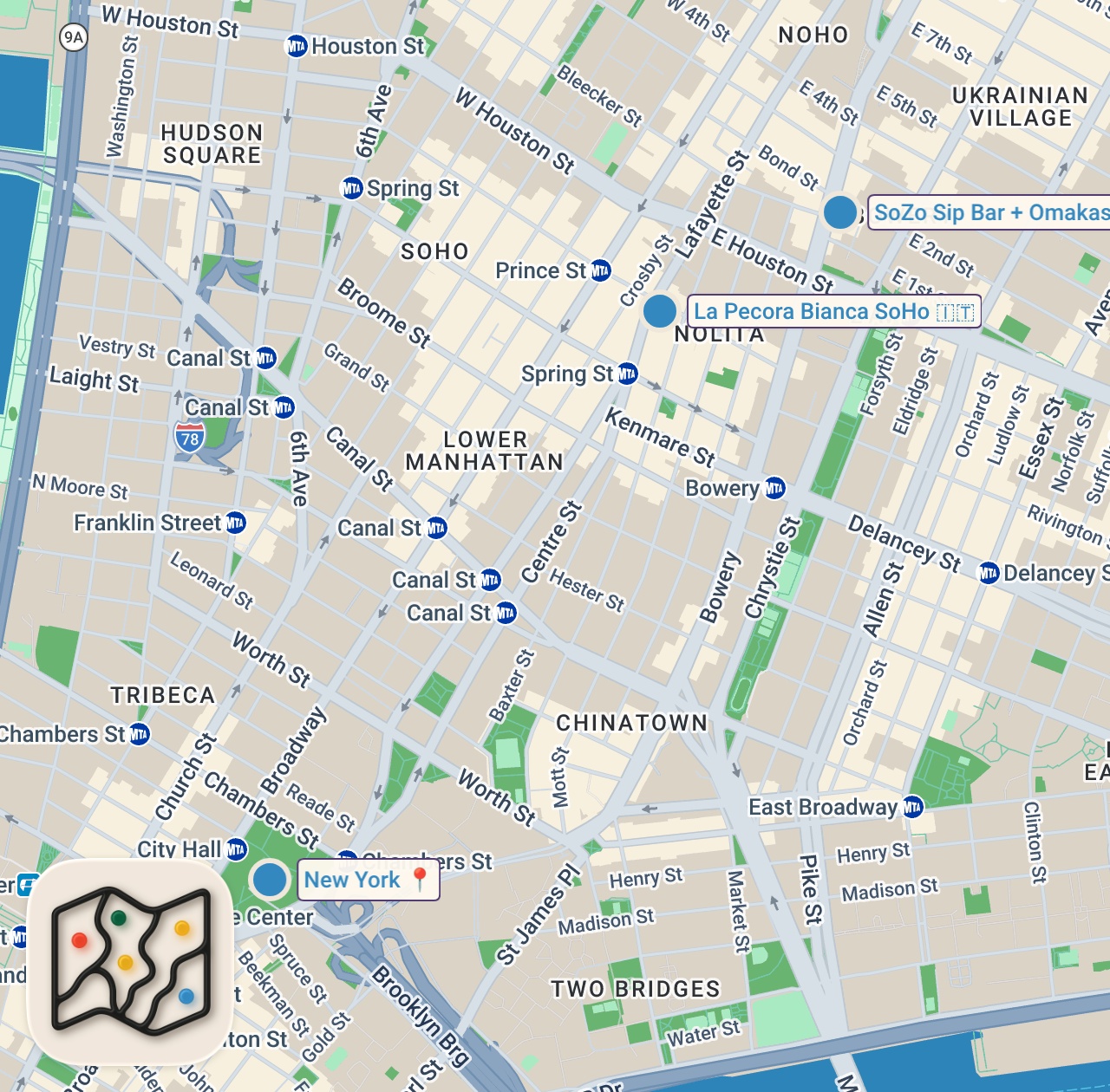 Map of 3 spots from The Best Restaurants and Dishes of 2025! NYC & My Travels! | Let Me Tell You Why Podcast