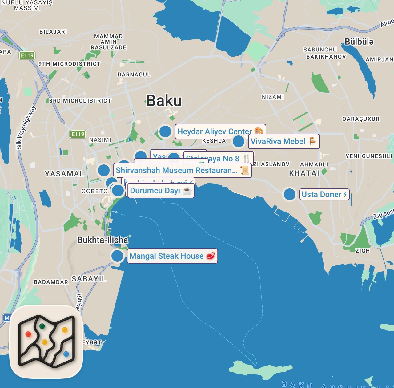 Map preview for AZERBAYCAN BAKÜ’DE DÜNYALARI YEDİM!!!