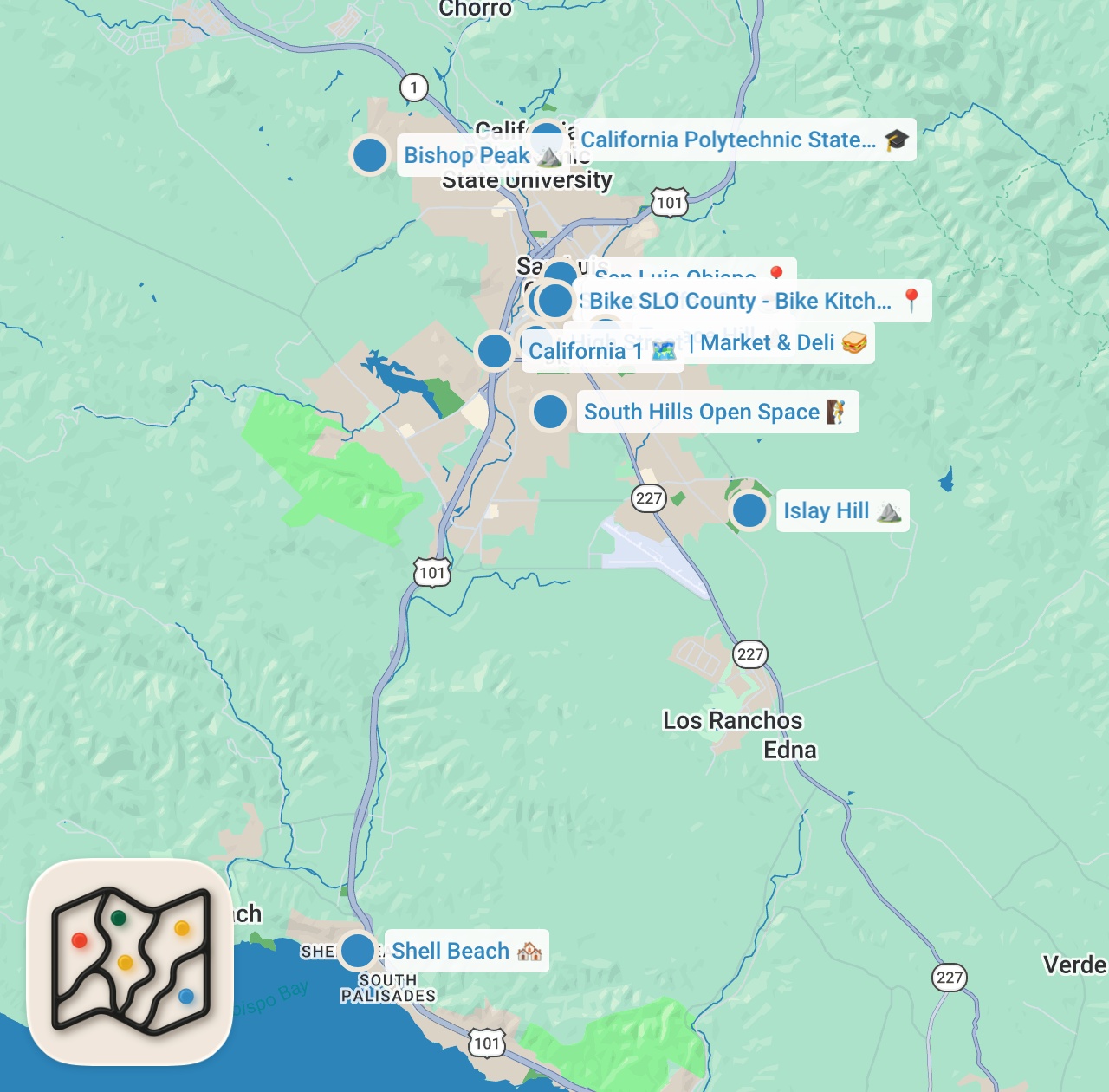 Map preview for 24 Hours in One of California's Best Kept Secrets | San Luis Obispo